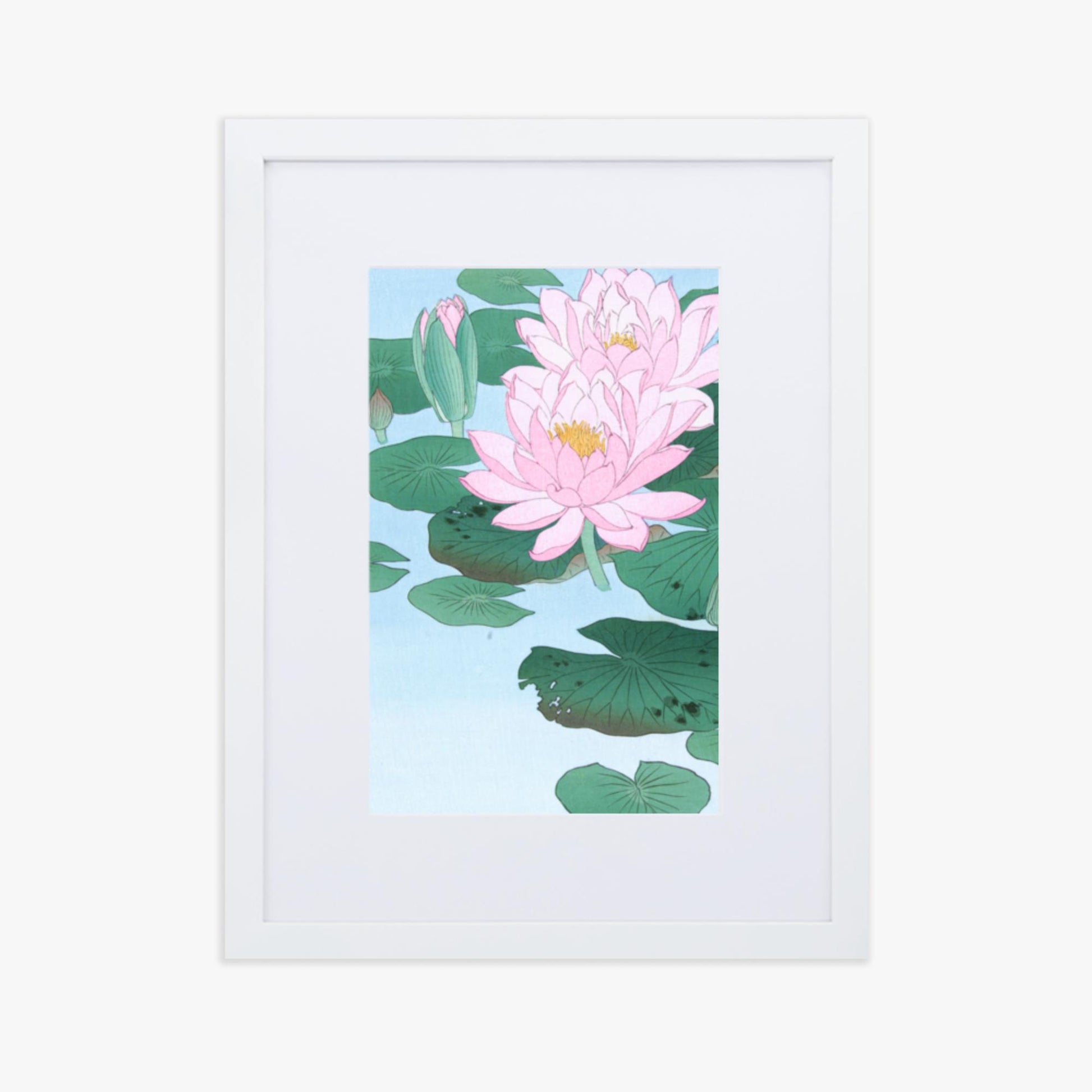 Ohara Koson - Water Lily 30x40 cm Poster With White Frame