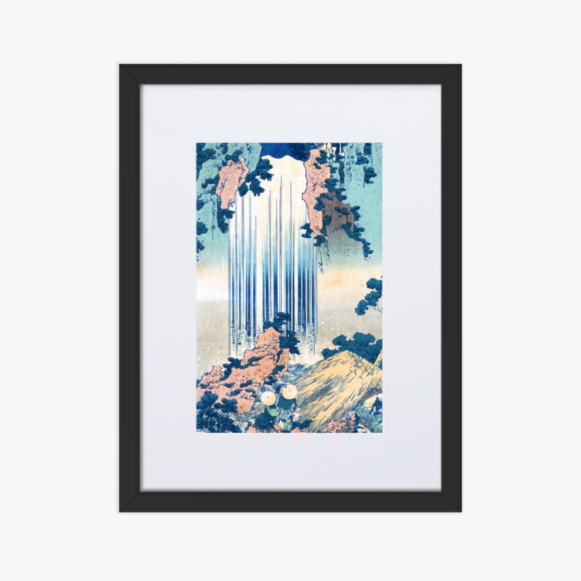 Katsushika Hokusai: Yoro Waterfall in Mino Province - 30x40 cm Poster With Black Frame