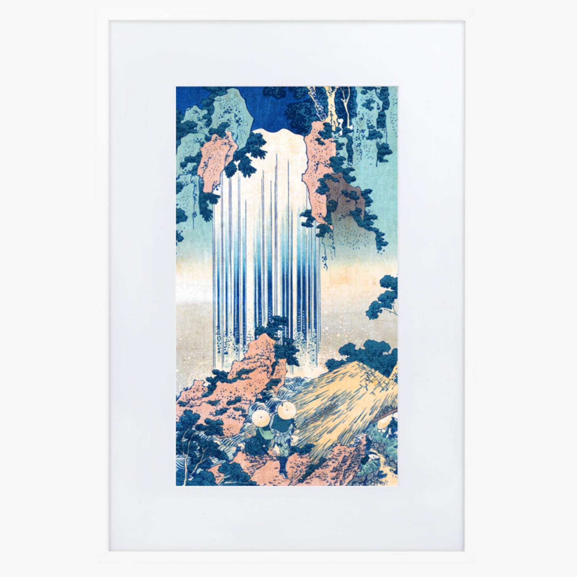 Katsushika Hokusai: Yoro Waterfall in Mino Province - 61x91 cm Poster With White Frame