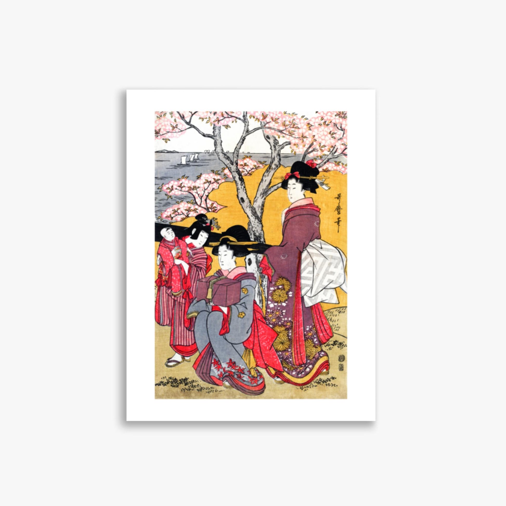 Kitagawa Utamaro - Cherry-viewing at Gotenyama 30x40 cm Poster