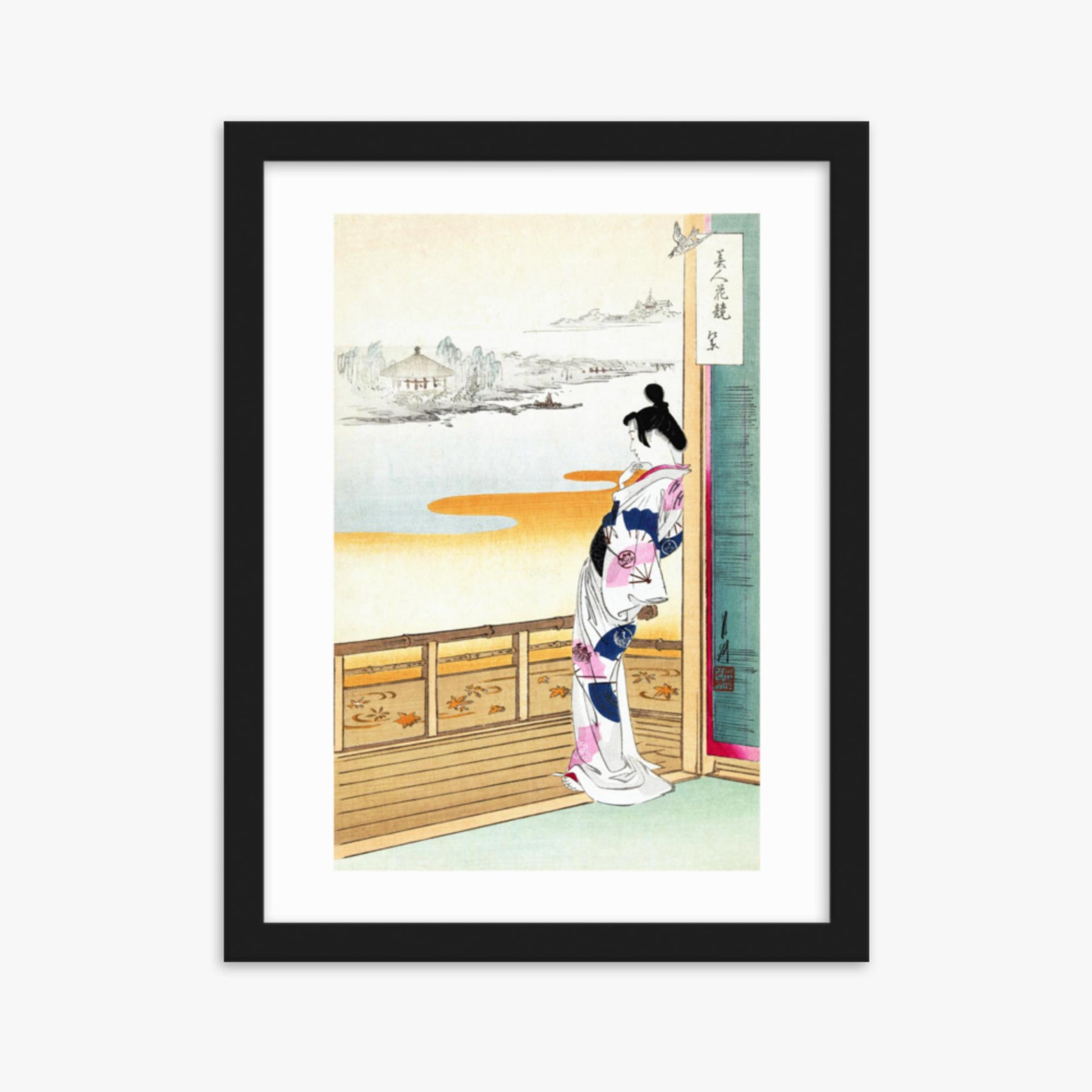 Ogata Gekko - The Call of the Cuckoo 30x40 cm Poster With Black Frame