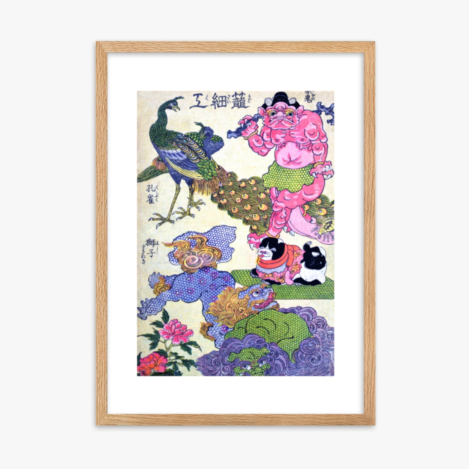 Utagawa Kunisada - Kagozaiku Naniwa saikunin Ichida Shōshichirō 50x70 cm Poster With Oak Frame