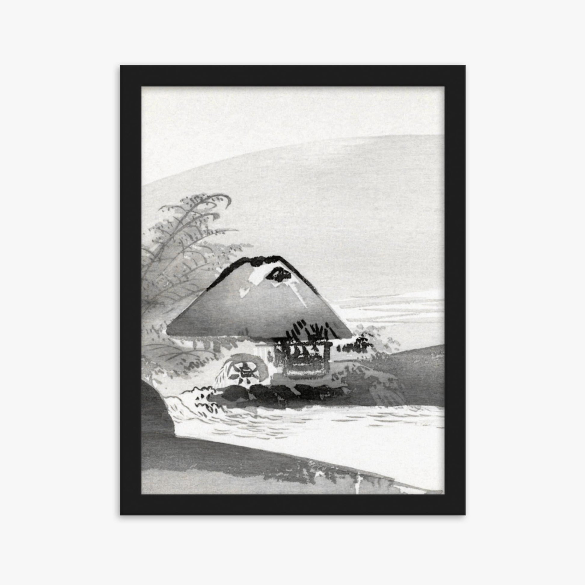 Ogata Gekko - River Landscape 30x40 cm Poster With Black Frame