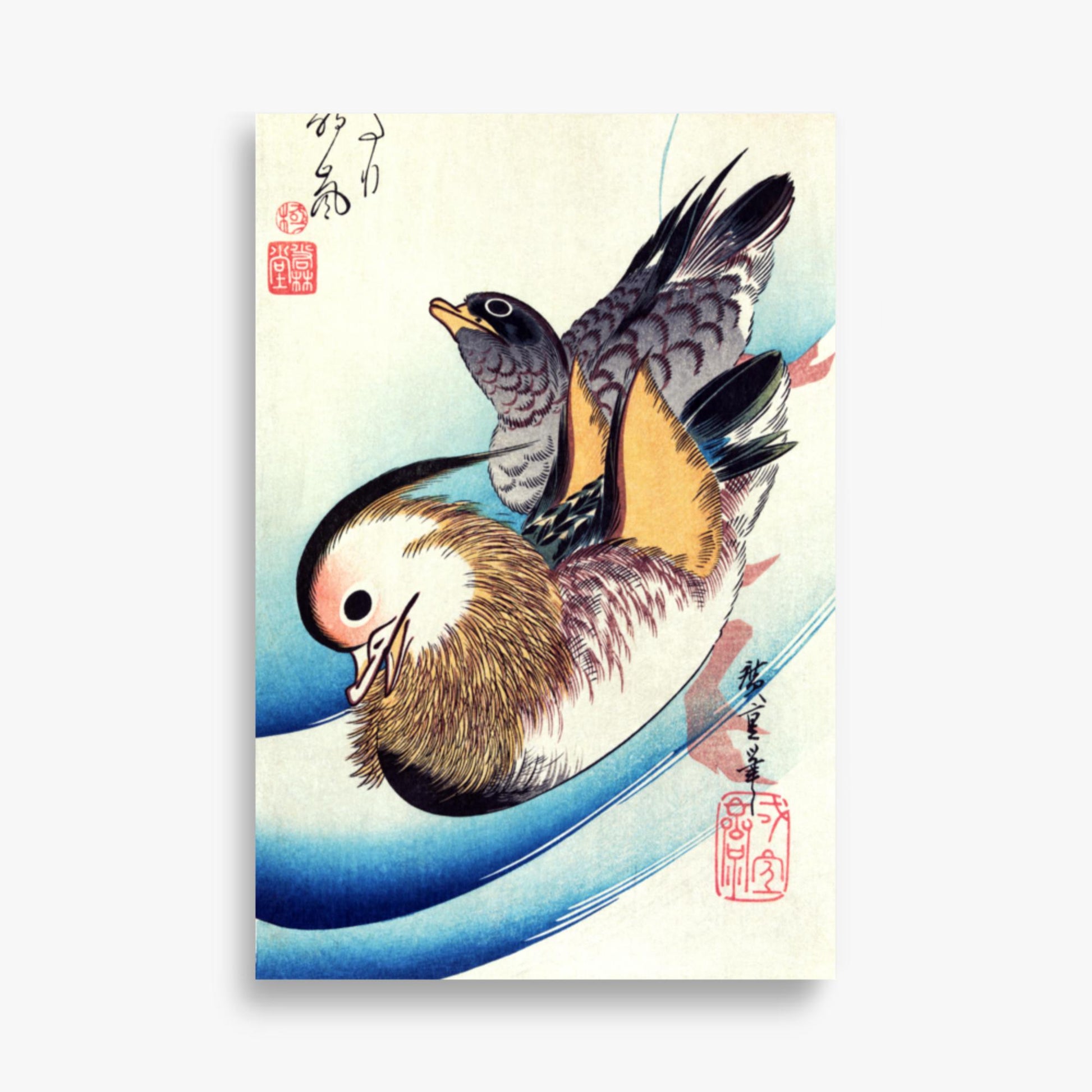 Utagawa Hiroshige - Two Mandarin Ducks 61x91 cm Poster