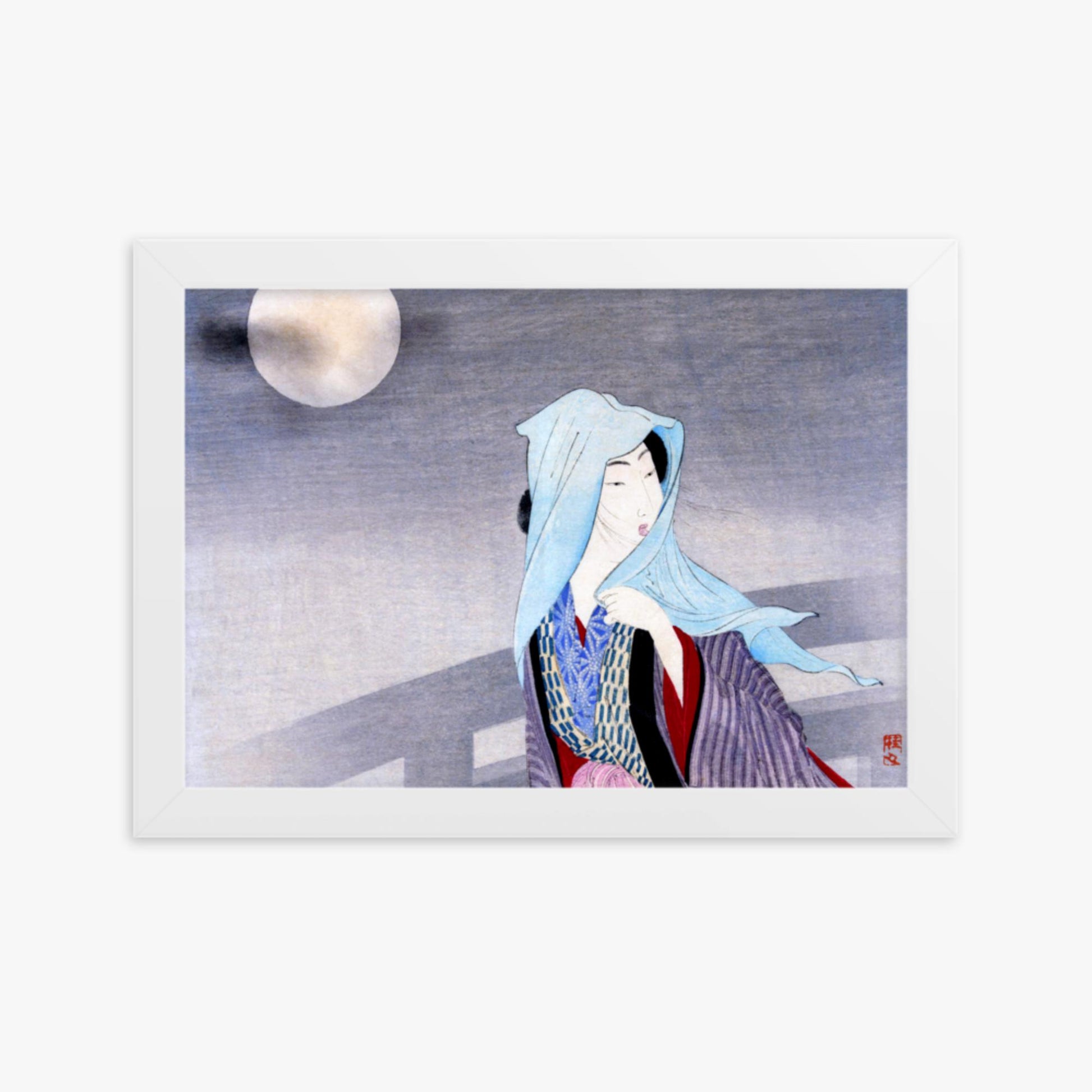 Takeuchi Keishu - Full Moon 21x30 cm Poster With White Frame