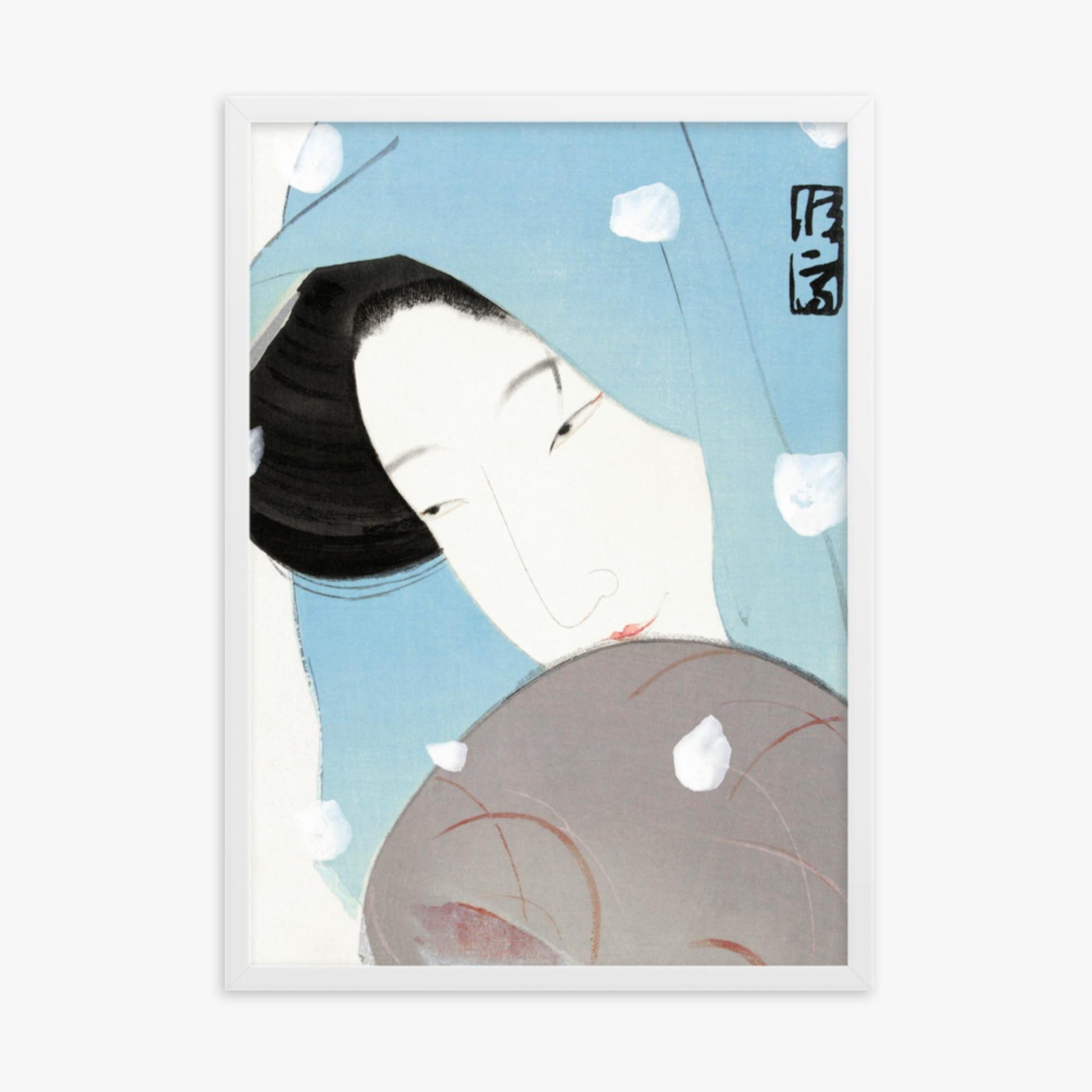 Kitano Tsunetomi - Umegawa 50x70 cm Poster With White Frame