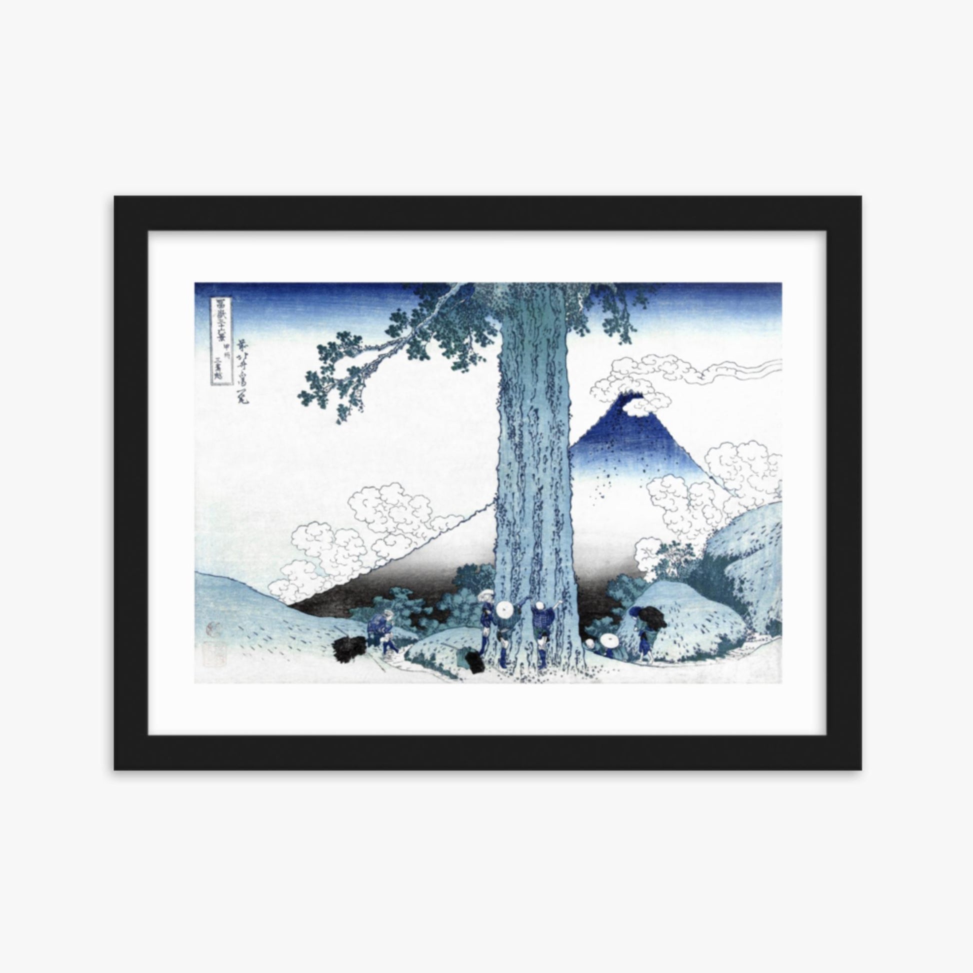 Katsushika Hokusai - Fuji from Mishima Pass in Kai Province 30x40 cm Poster With Black Frame