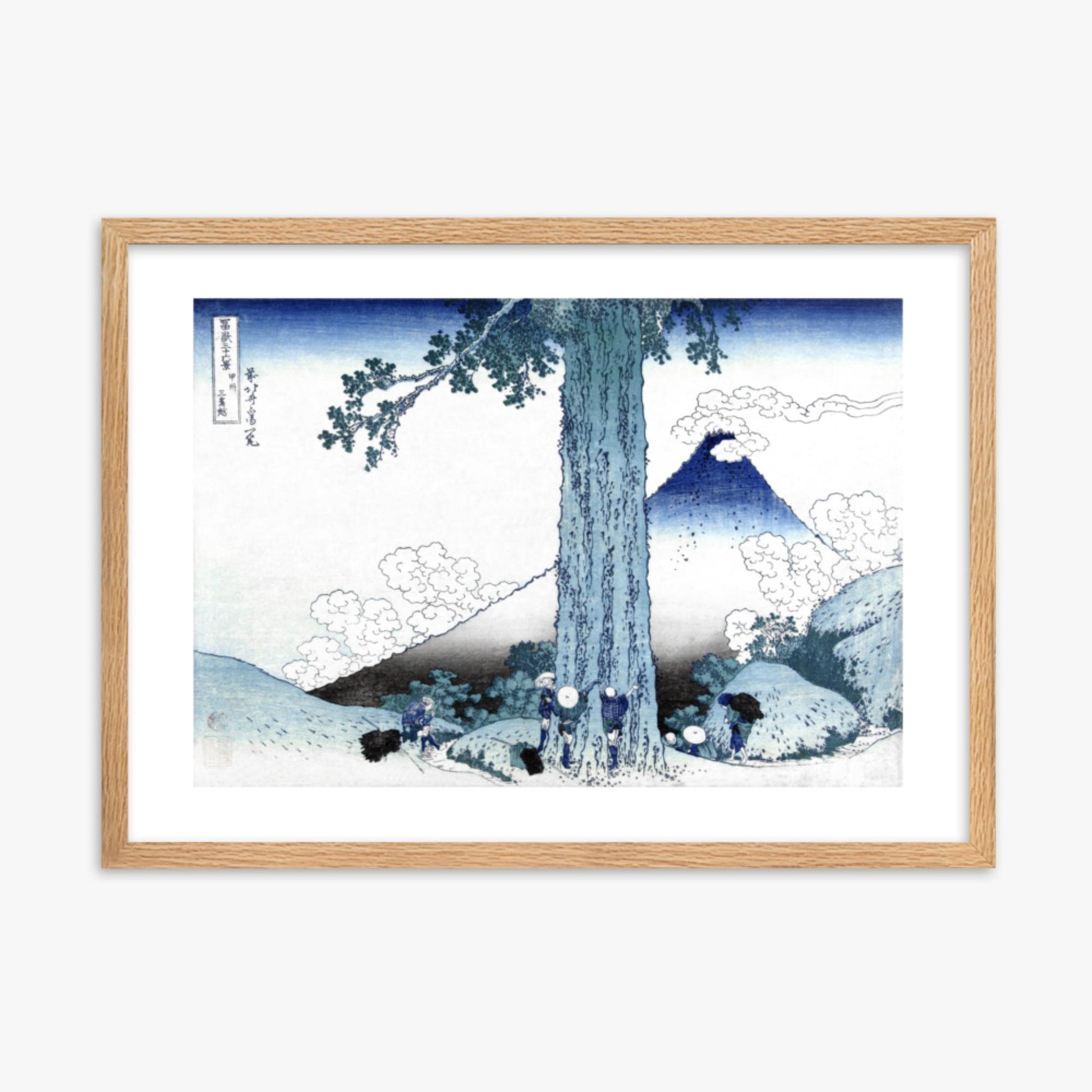 Katsushika Hokusai - Fuji from Mishima Pass in Kai Province 50x70 cm Poster With Oak Frame