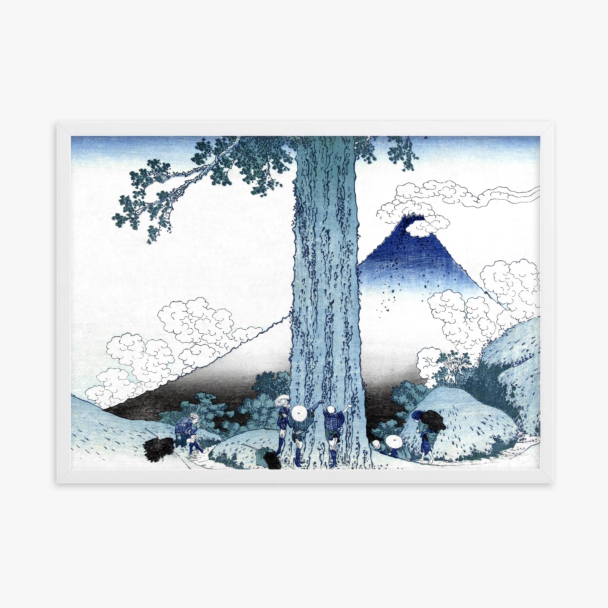 Katsushika Hokusai - Fuji from Mishima Pass in Kai Province 50x70 cm Poster With White Frame