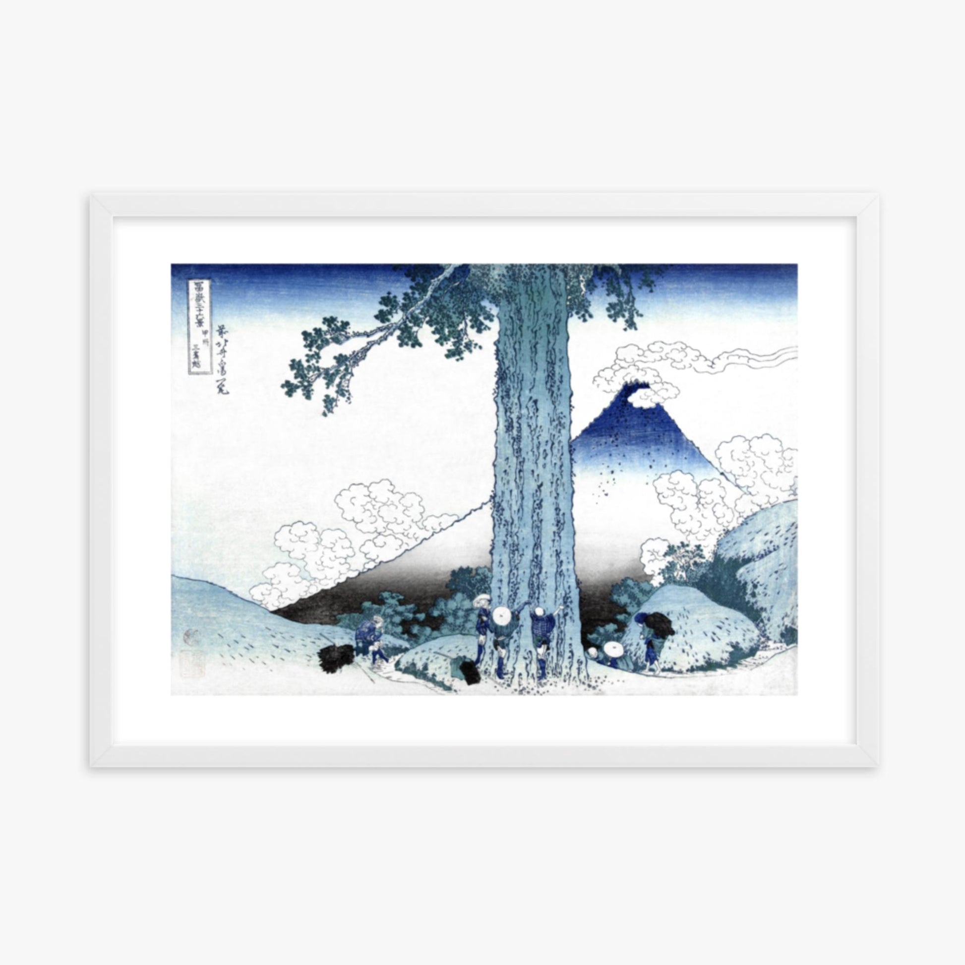 Katsushika Hokusai - Fuji from Mishima Pass in Kai Province 50x70 cm Poster With White Frame