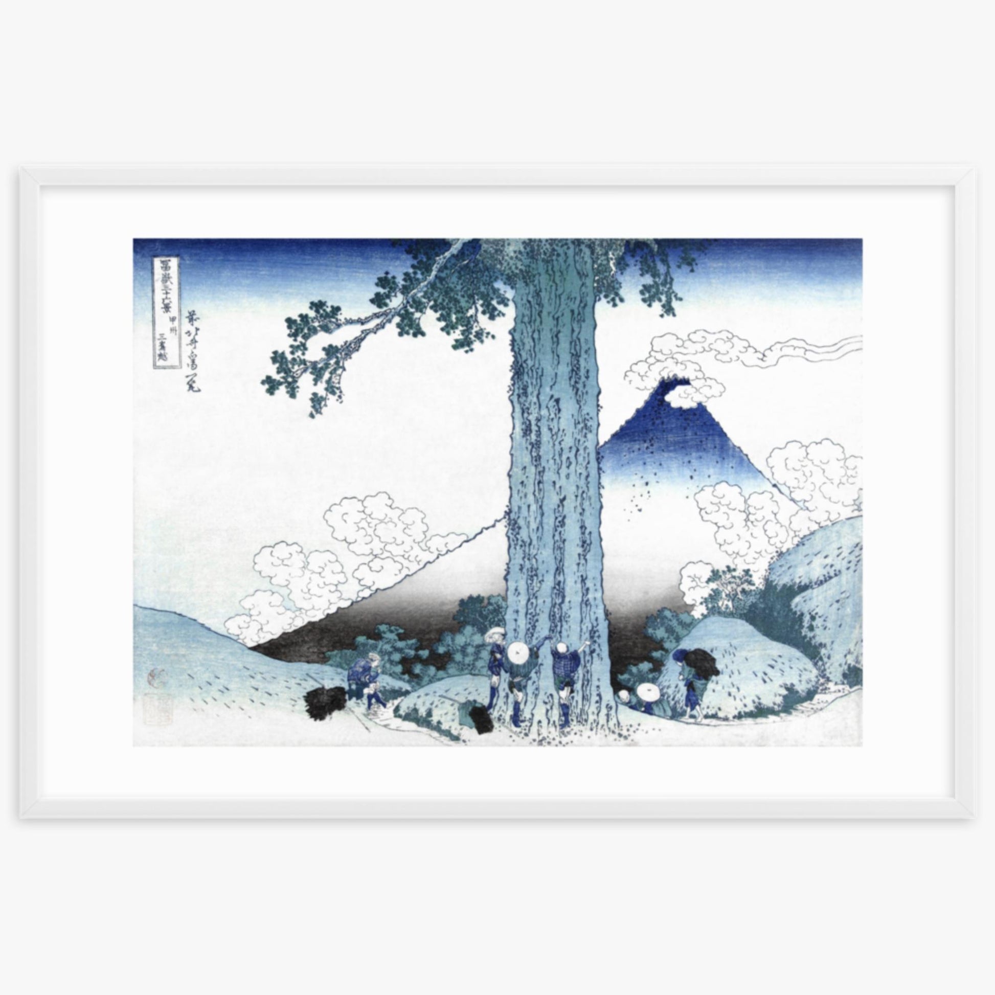 Katsushika Hokusai - Fuji from Mishima Pass in Kai Province 61x91 cm Poster With White Frame