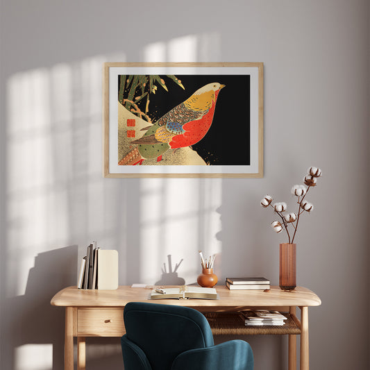 Interior Design Concept: Golden Pheasant in the Snow (Ito Jakuchu)