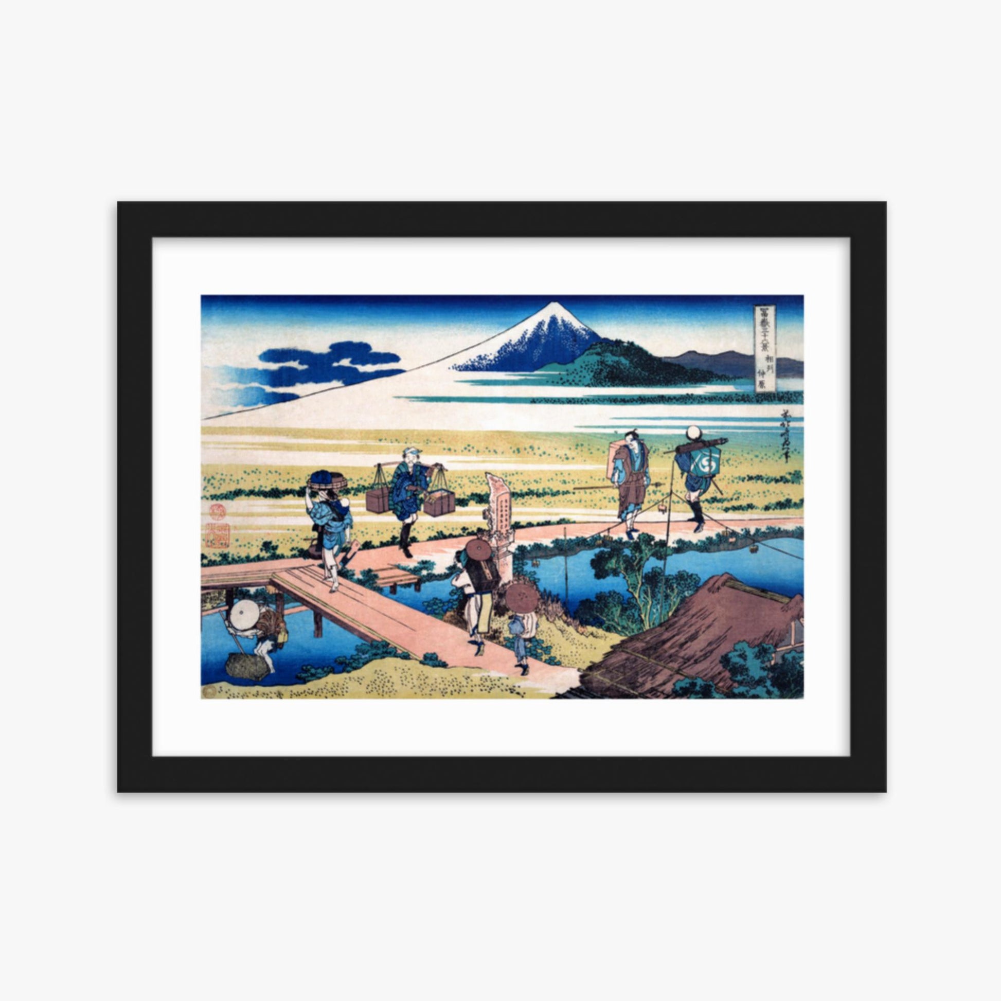 Katsushika Hokusai - Nakahara in Sagami Province 30x40 cm Poster With Black Frame