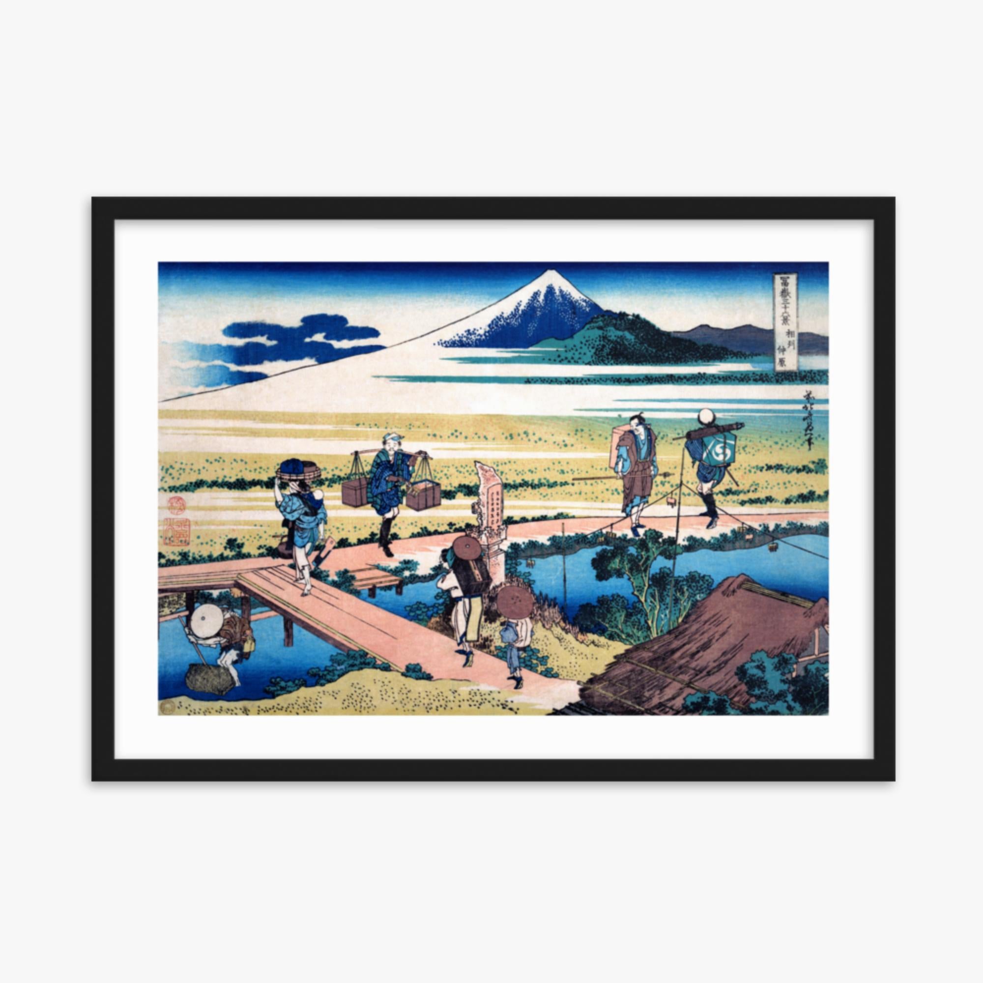 Katsushika Hokusai - Nakahara in Sagami Province 50x70 cm Poster With Black Frame