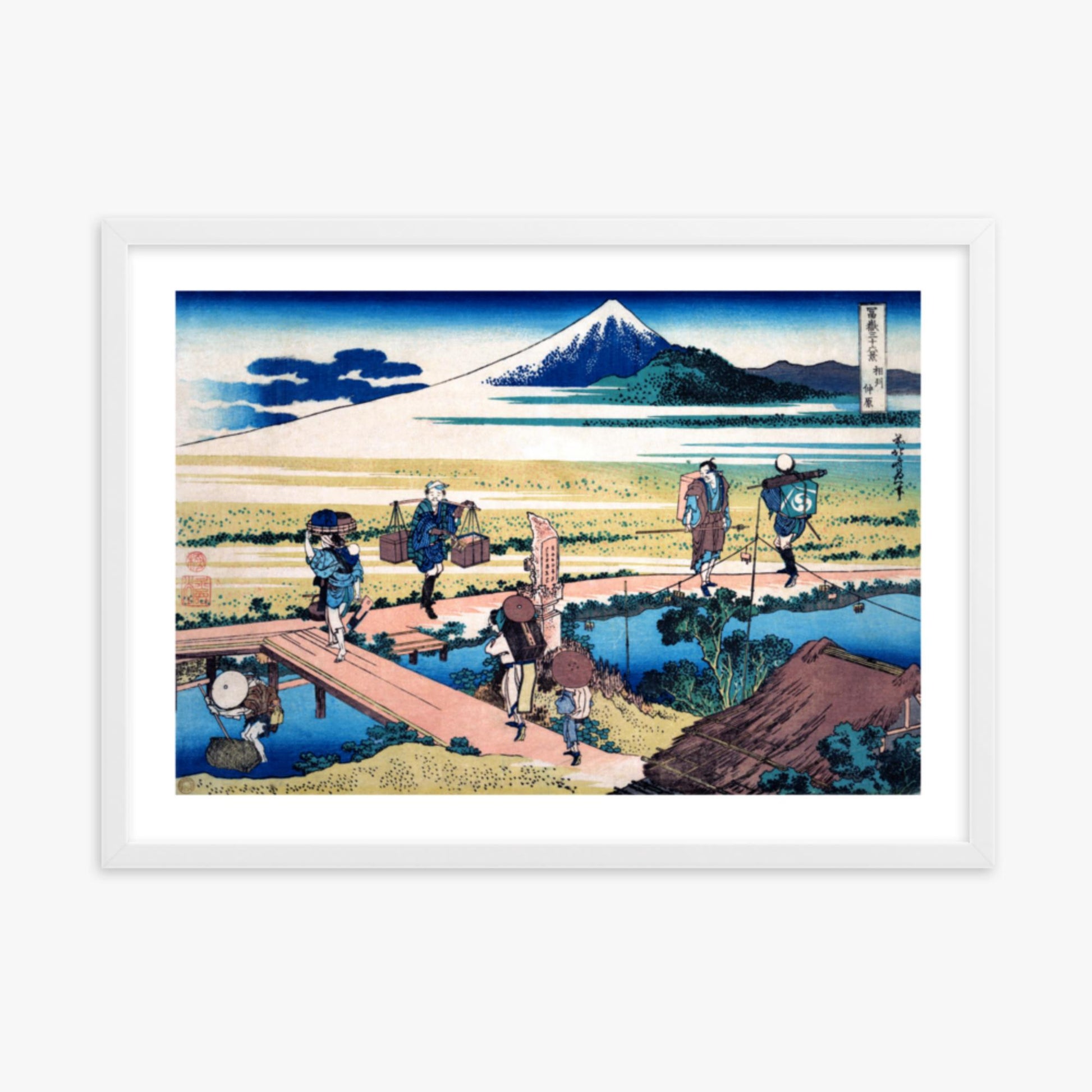 Katsushika Hokusai - Nakahara in Sagami Province 50x70 cm Poster With White Frame