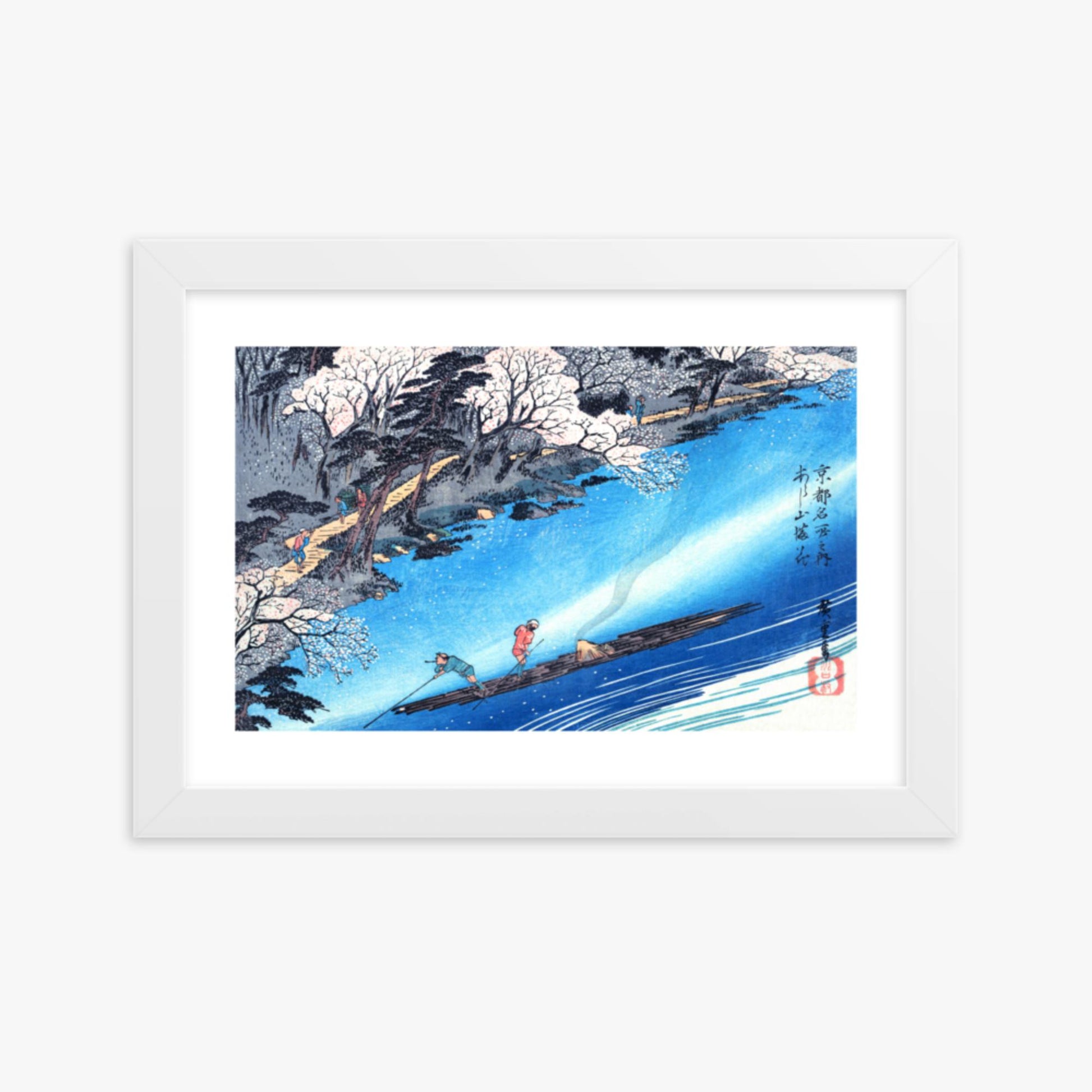 Utagawa Hiroshige - Arashiyama Manka 21x30 cm Poster With White Frame