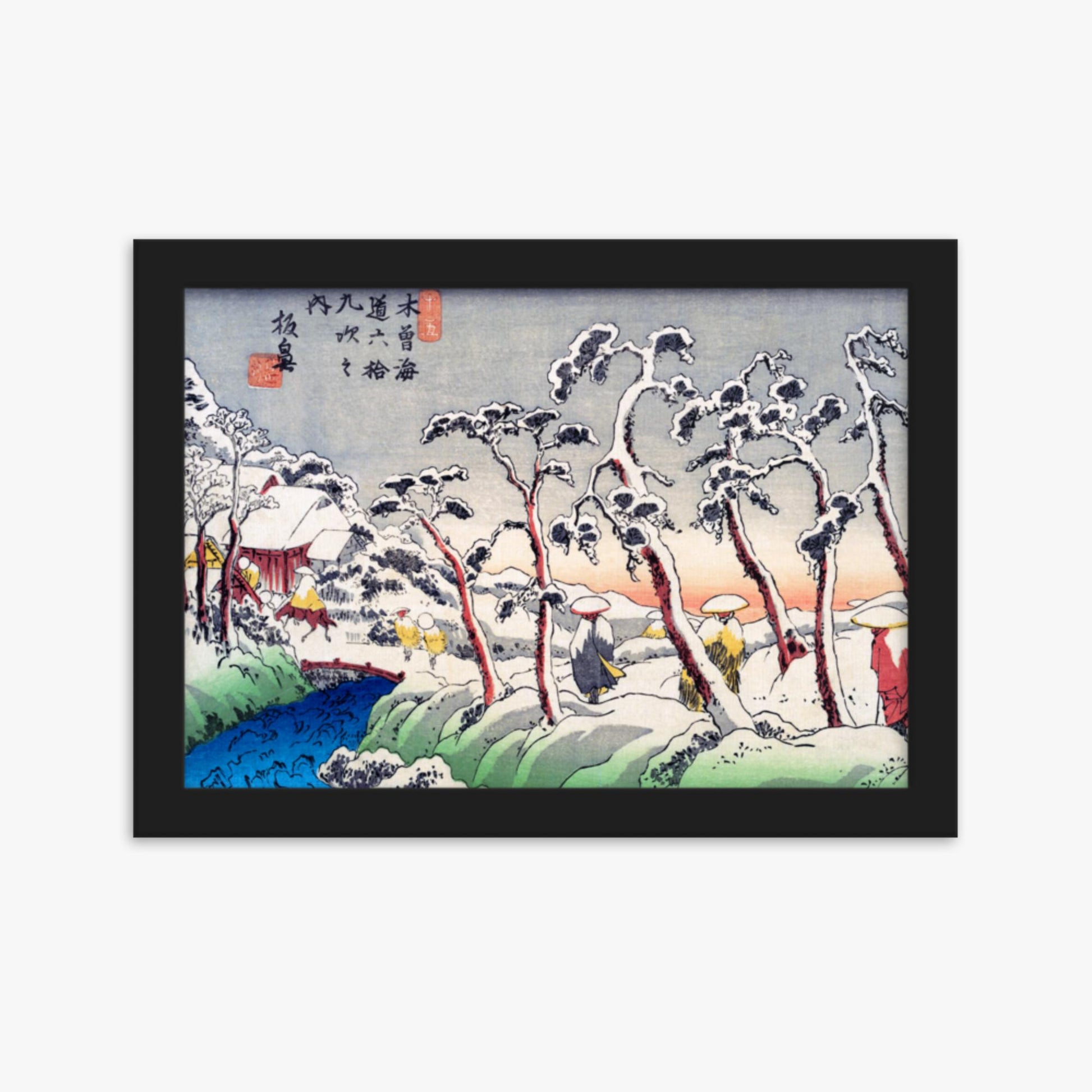 Keisai Eisen - Itabana 21x30 cm Poster With Black Frame