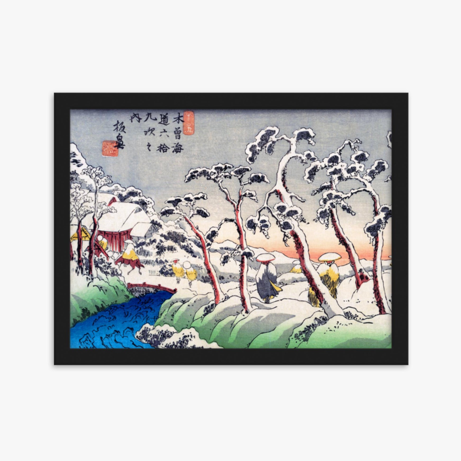 Keisai Eisen - Itabana 30x40 cm Poster With Black Frame