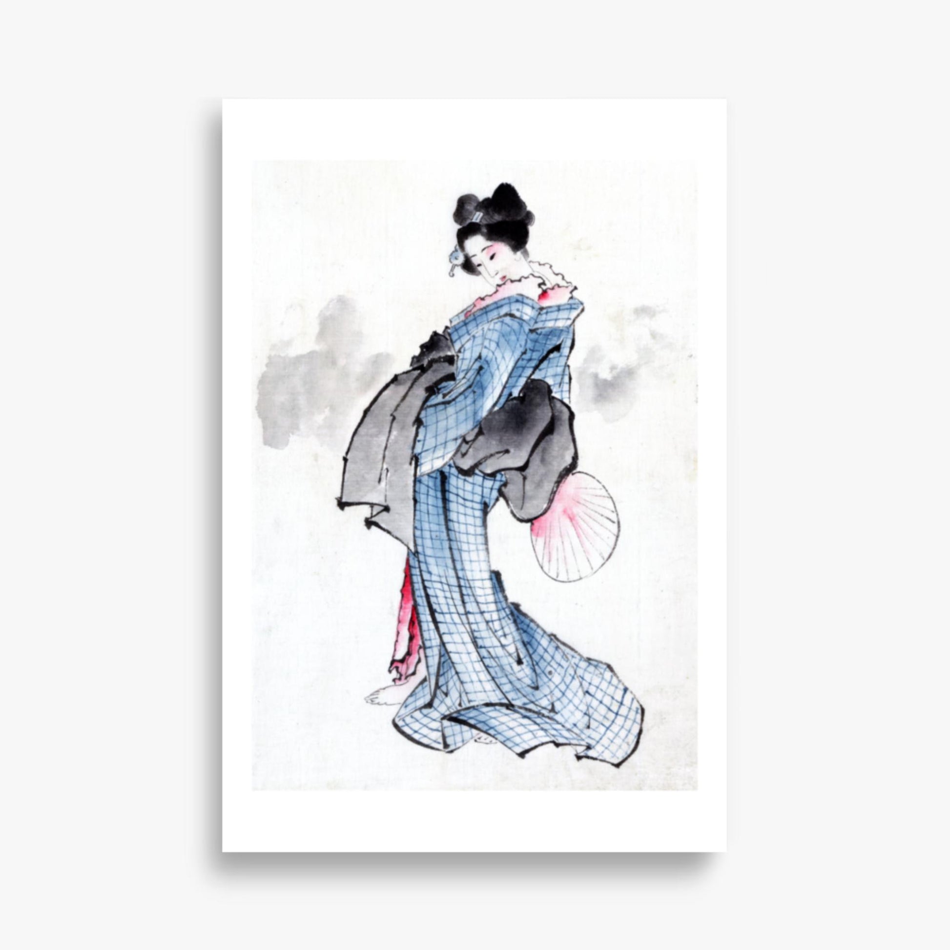 Katsushika Hokusai - Illustration of a Japanese Woman in Kimono 61x91 cm Poster