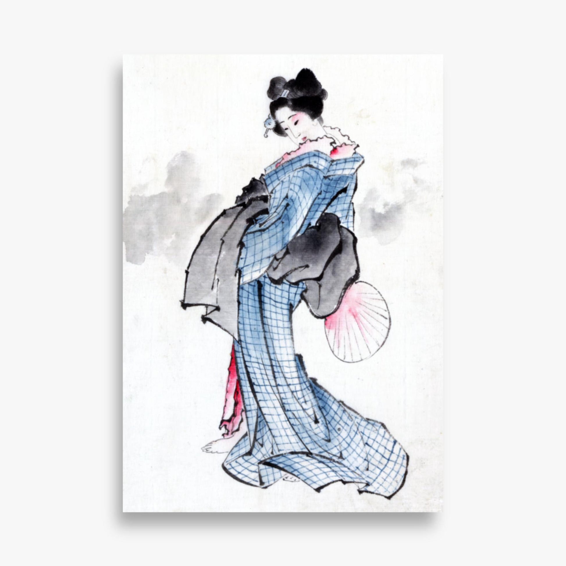 Katsushika Hokusai - Illustration of a Japanese Woman in Kimono 70x100 cm Poster