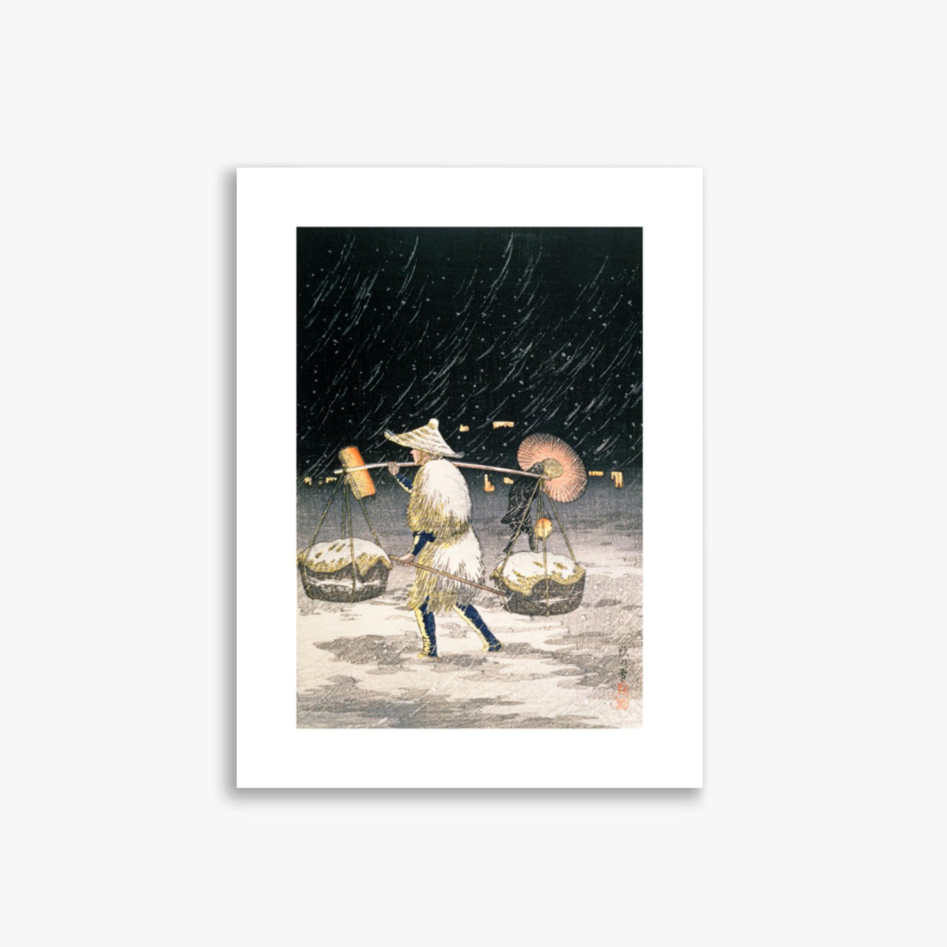 Takahashi Hiroaki: Night Snow - 30x40 cm Poster