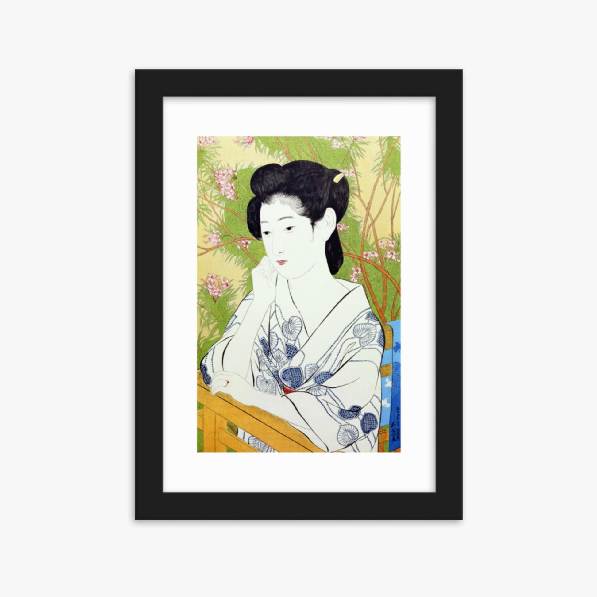 Goyō Hashiguchi: At a hot springs inn - 21x30 cm Poster With Black Frame