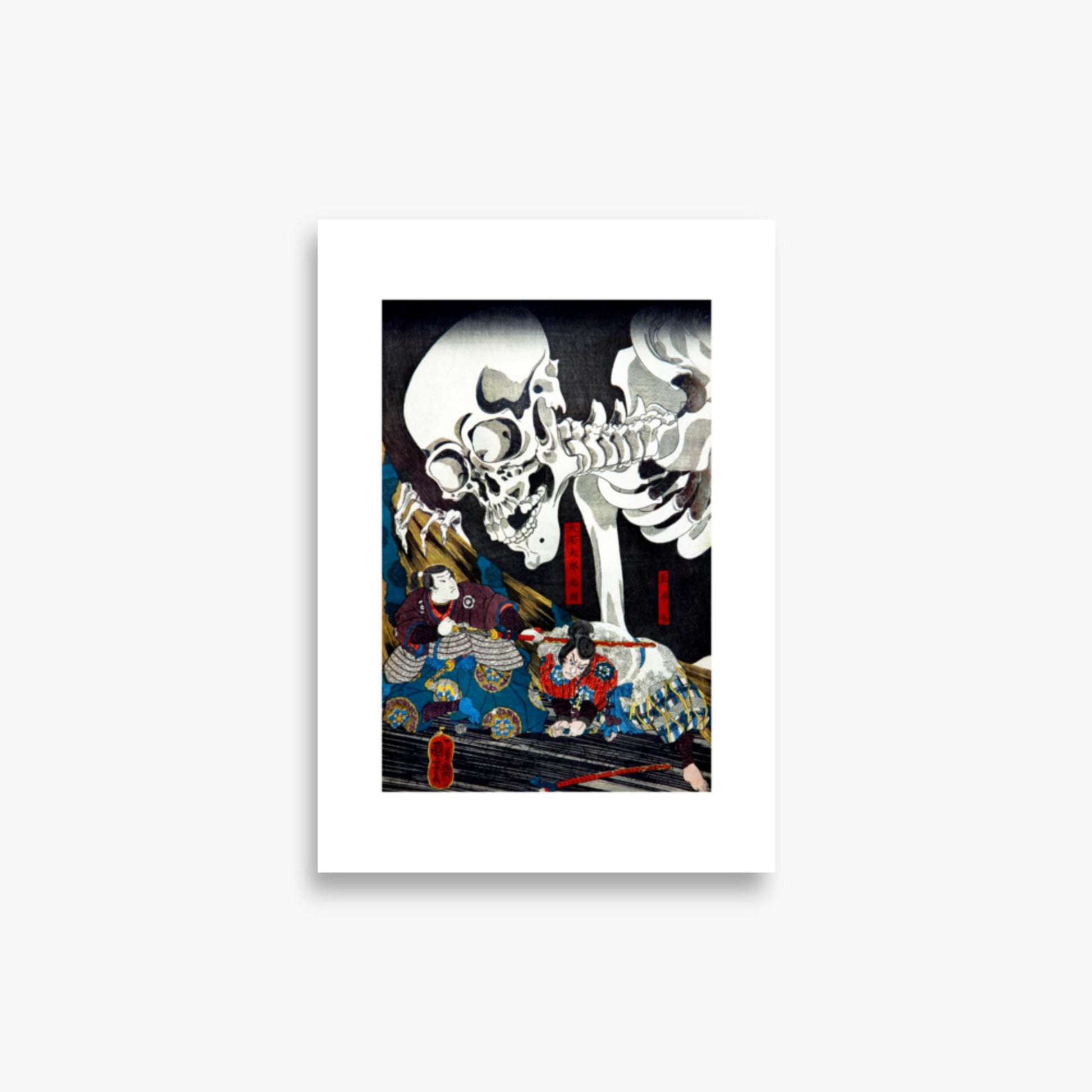 Utagawa Kuniyoshi: Princess Takiyasha Calling up a Monstruous Skeleton Specter at the Old Palace in Sōma - 21x30 cm Poster