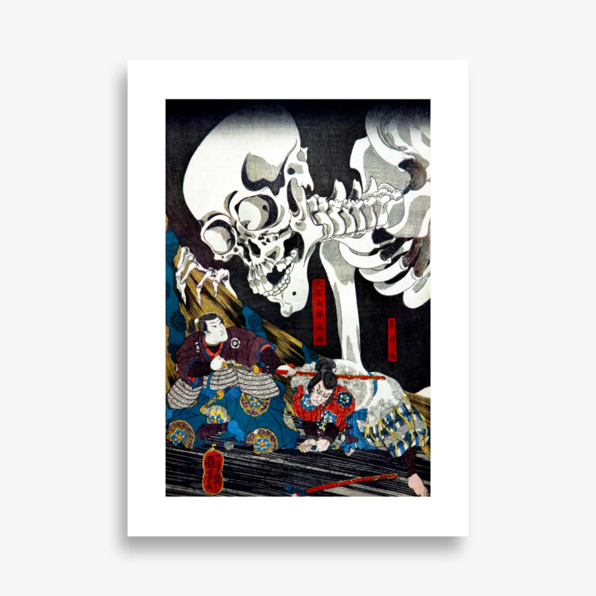 Utagawa Kuniyoshi: Princess Takiyasha Calling up a Monstruous Skeleton Specter at the Old Palace in Sōma - 50x70 cm Poster