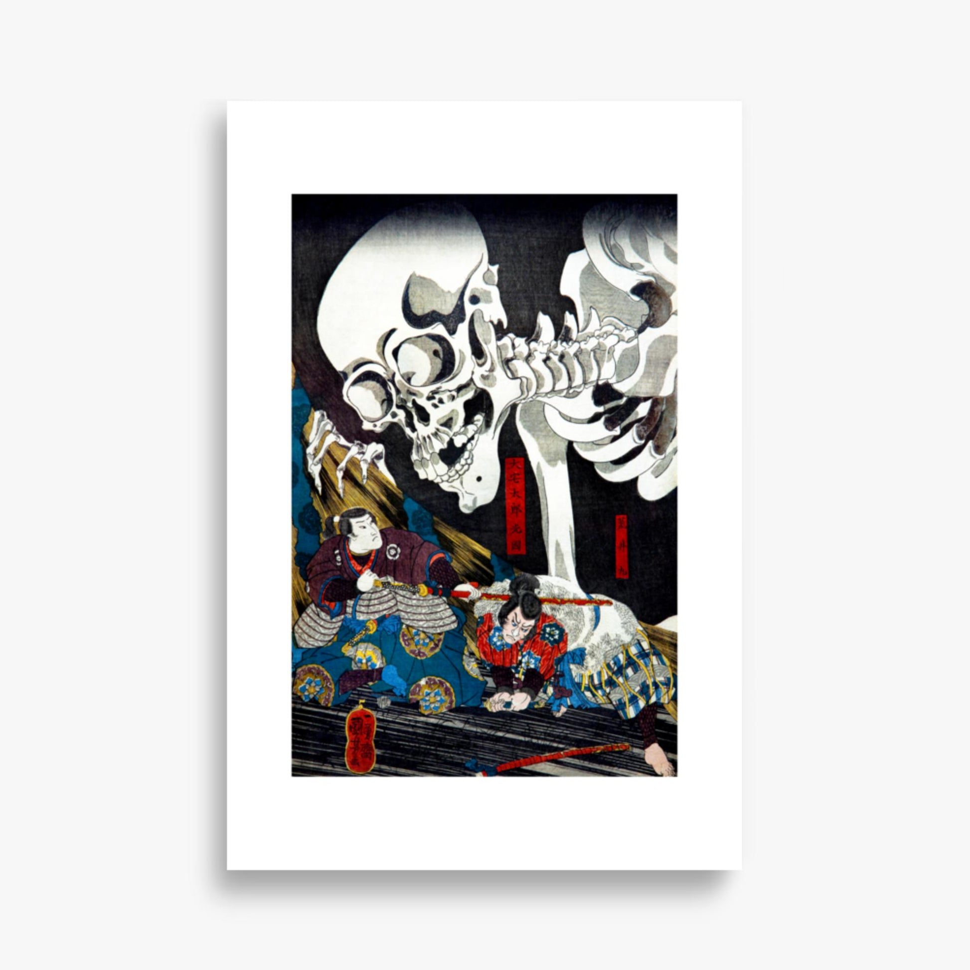 Utagawa Kuniyoshi: Princess Takiyasha Calling up a Monstruous Skeleton Specter at the Old Palace in Sōma - 61x91 cm Poster