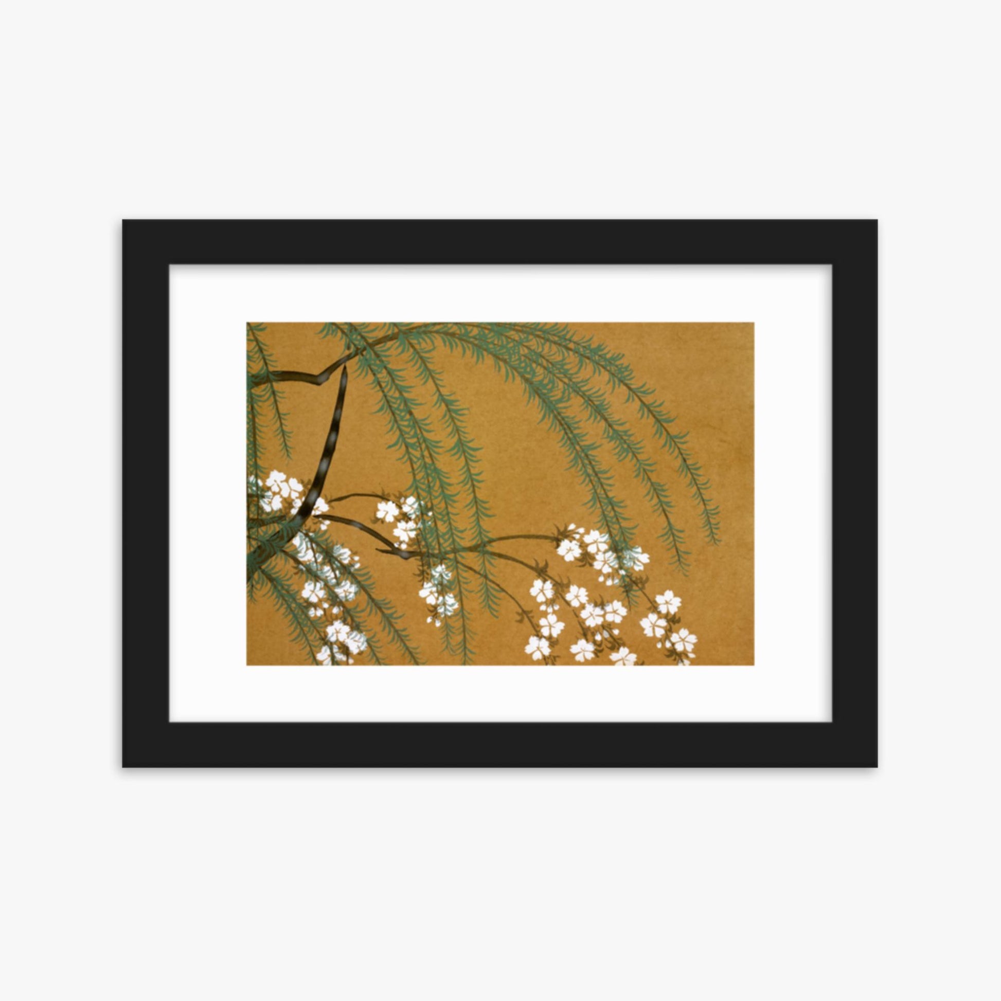 Kamisaka Sekka: Yanagi Sakura, from Momoyo-gusa - 21x30 cm Poster With Black Frame