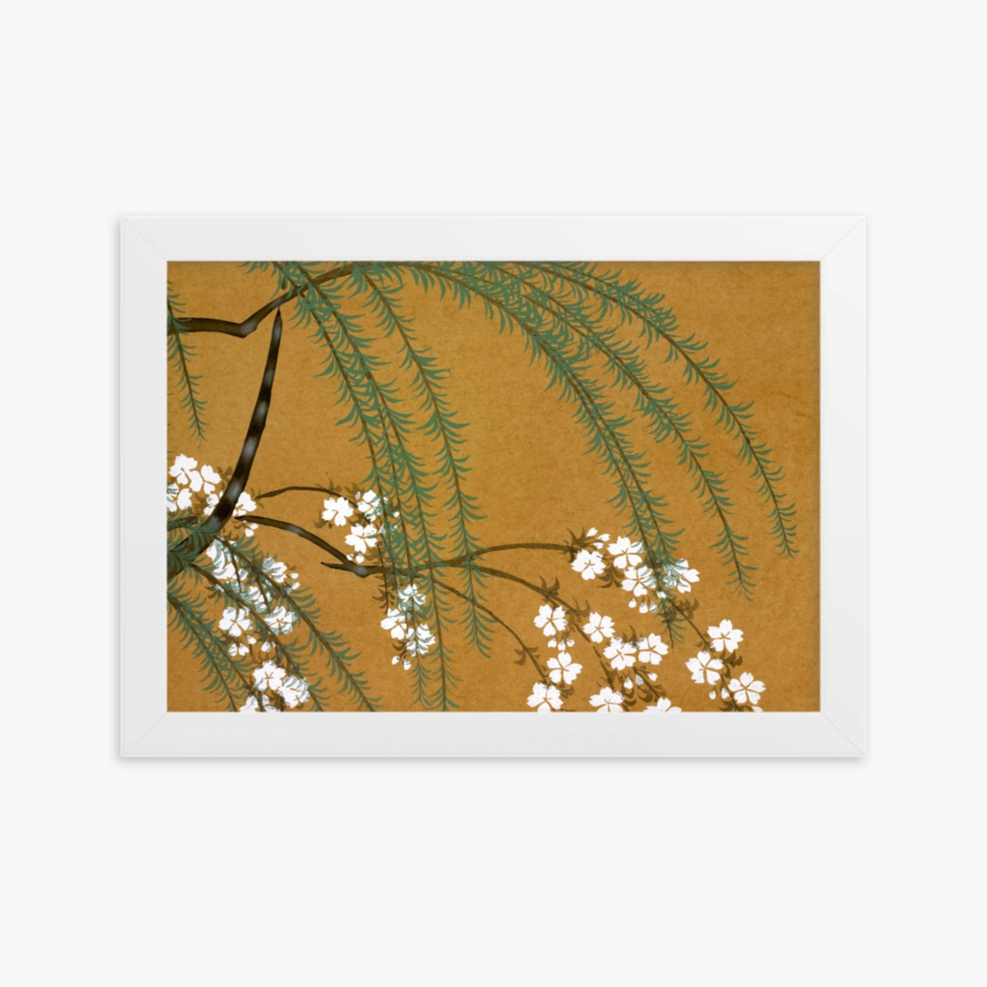 Kamisaka Sekka: Yanagi Sakura, from Momoyo-gusa - 21x30 cm Poster With White Frame