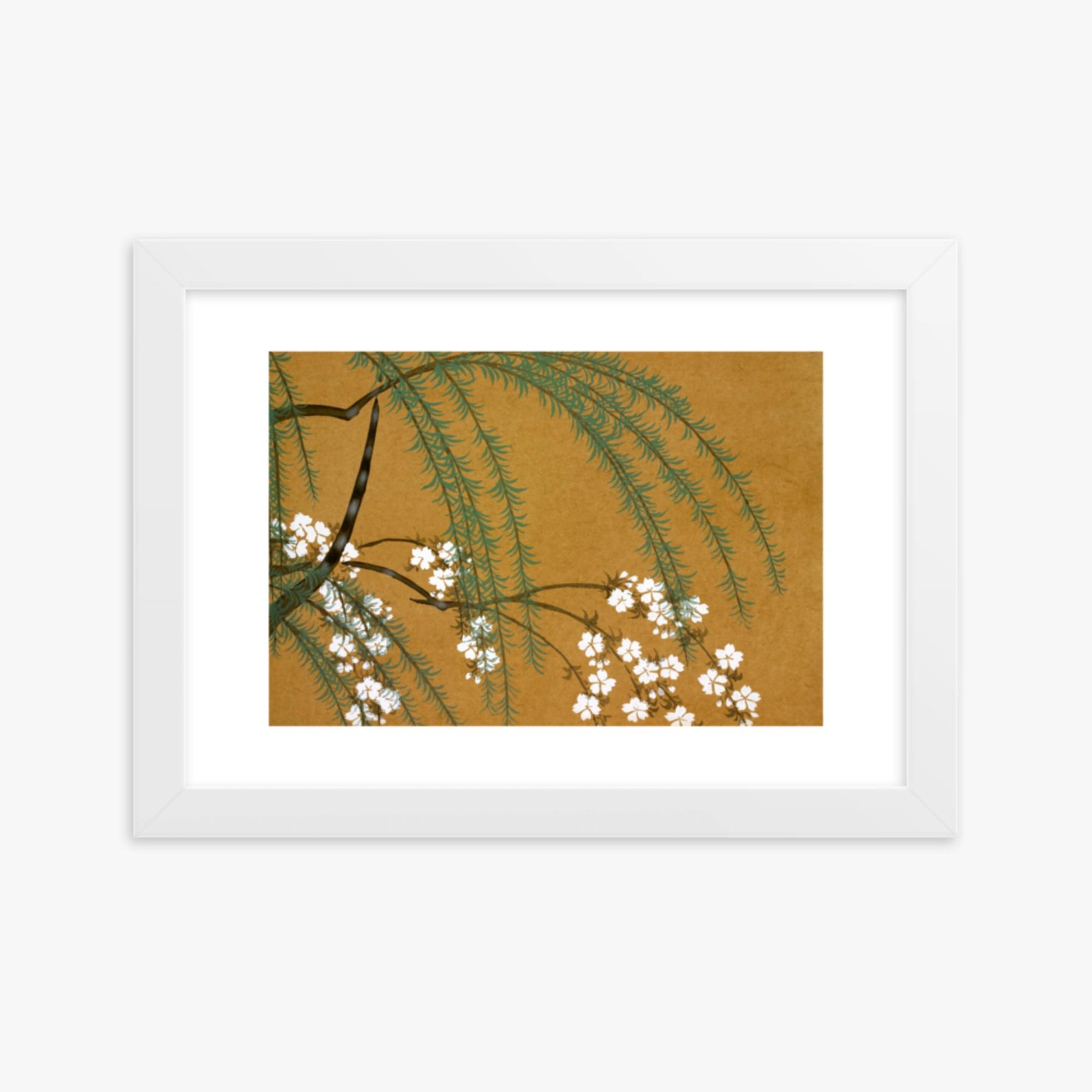 Kamisaka Sekka: Yanagi Sakura, from Momoyo-gusa - 21x30 cm Poster With White Frame