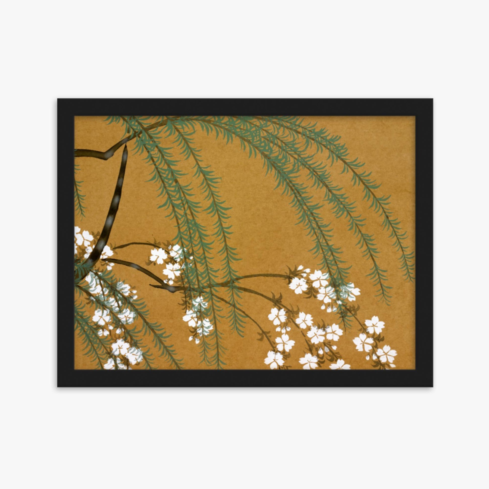 Kamisaka Sekka: Yanagi Sakura, from Momoyo-gusa - 30x40 cm Poster With Black Frame