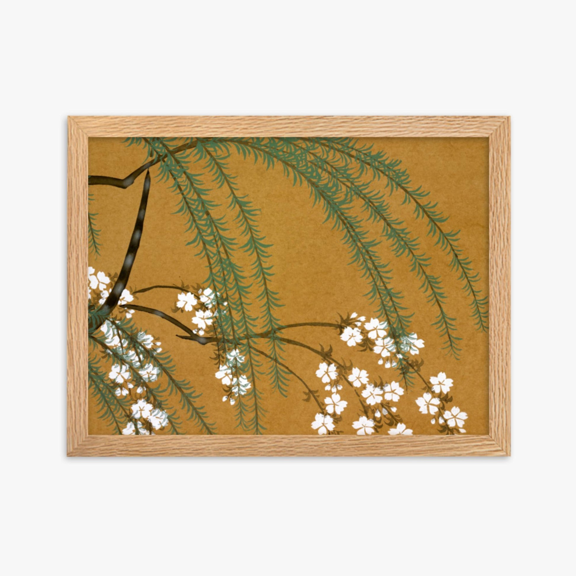 Kamisaka Sekka: Yanagi Sakura, from Momoyo-gusa - 30x40 cm Poster With Oak Frame