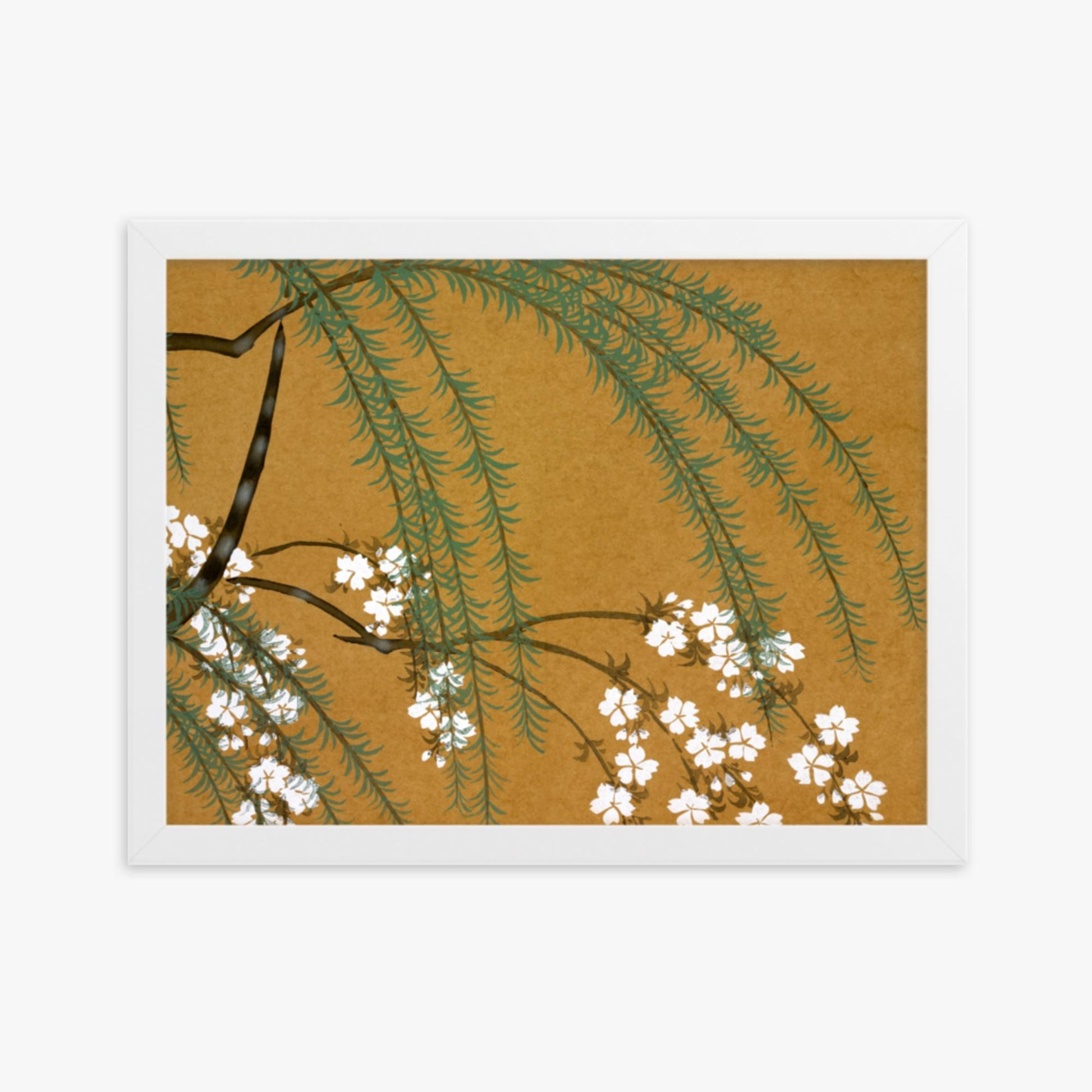 Kamisaka Sekka: Yanagi Sakura, from Momoyo-gusa - 30x40 cm Poster With White Frame