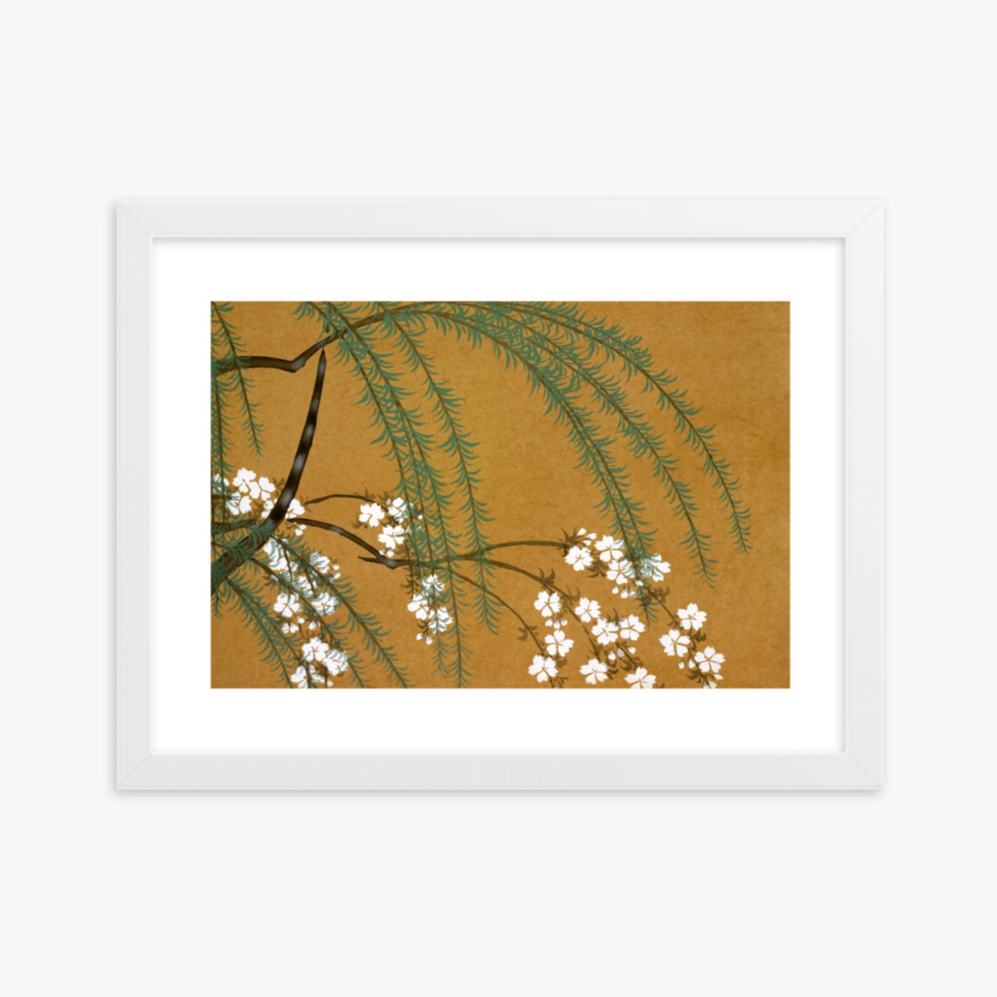 Kamisaka Sekka: Yanagi Sakura, from Momoyo-gusa - 30x40 cm Poster With White Frame