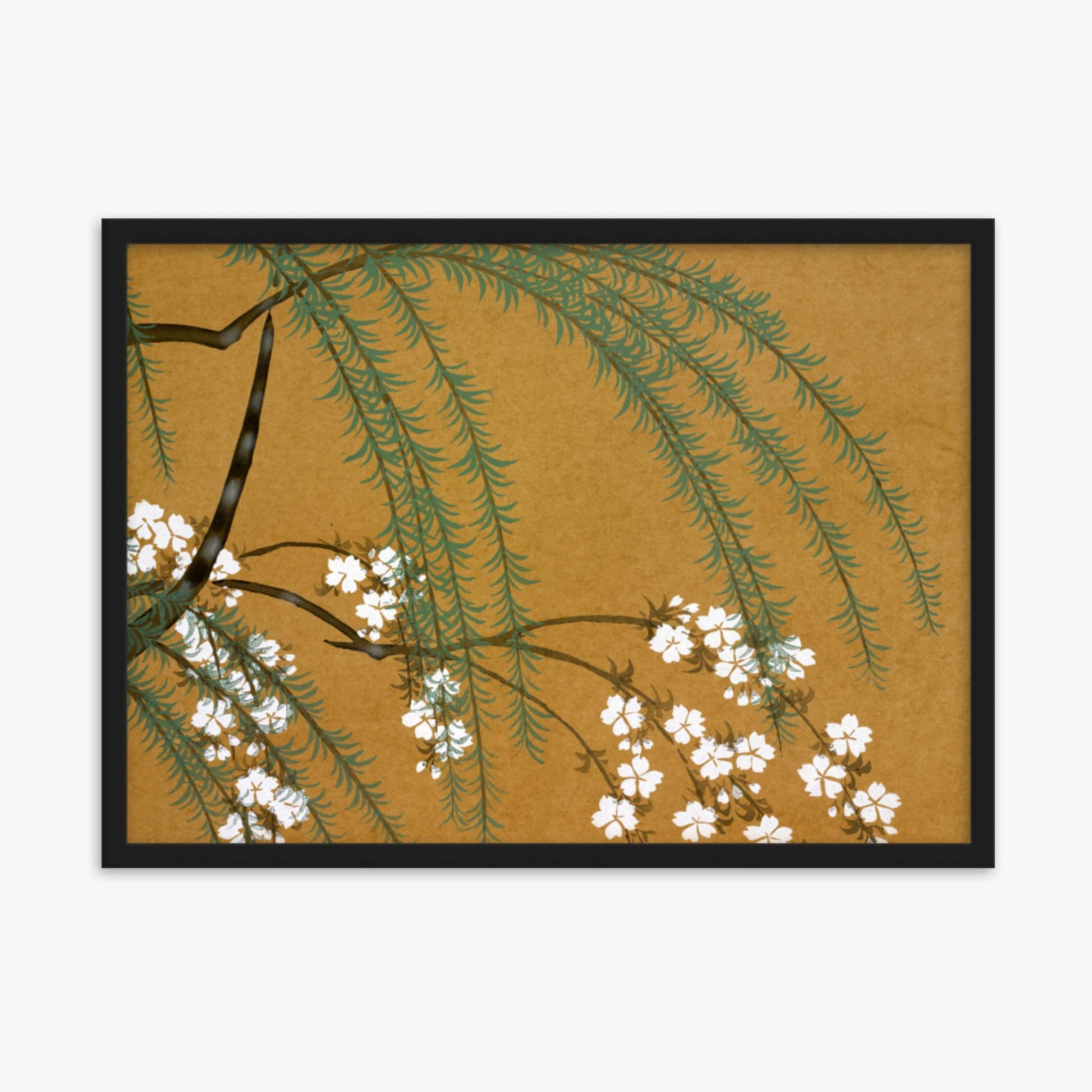 Kamisaka Sekka: Yanagi Sakura, from Momoyo-gusa - 50x70 cm Poster With Black Frame