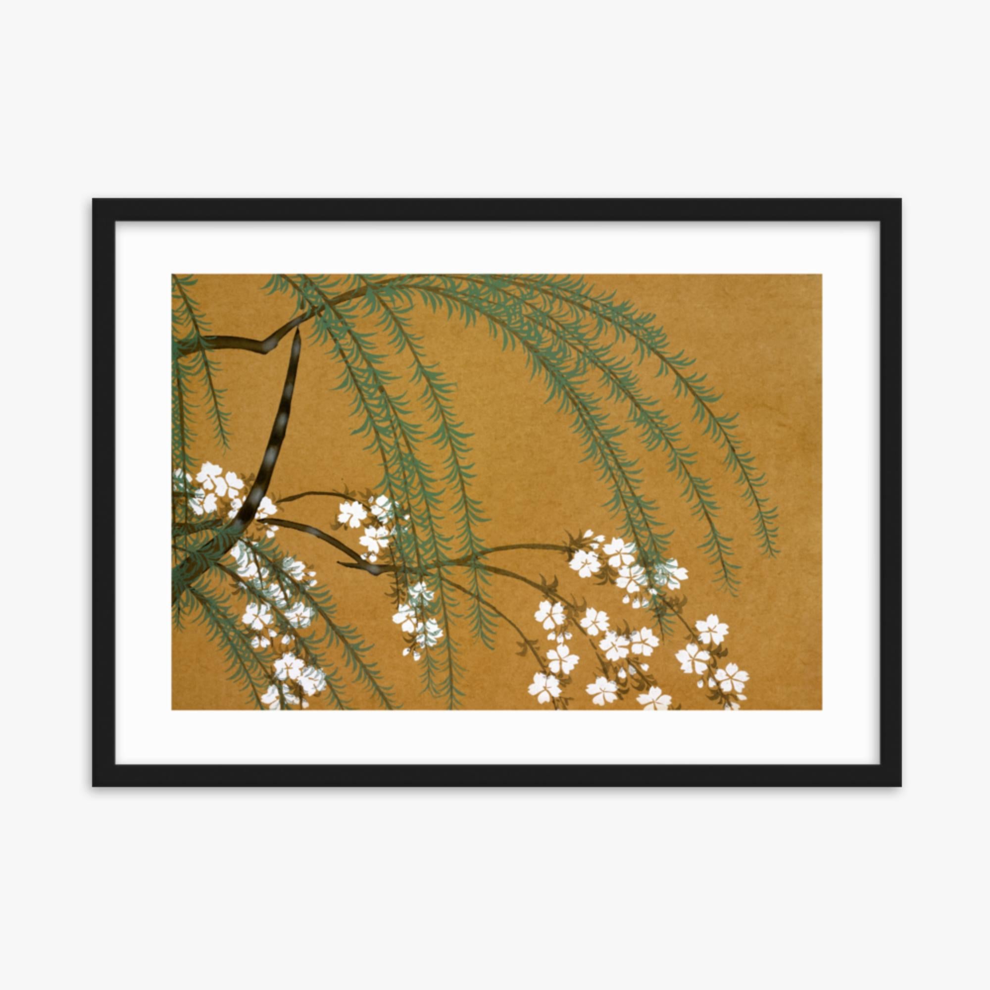 Kamisaka Sekka: Yanagi Sakura, from Momoyo-gusa - 50x70 cm Poster With Black Frame