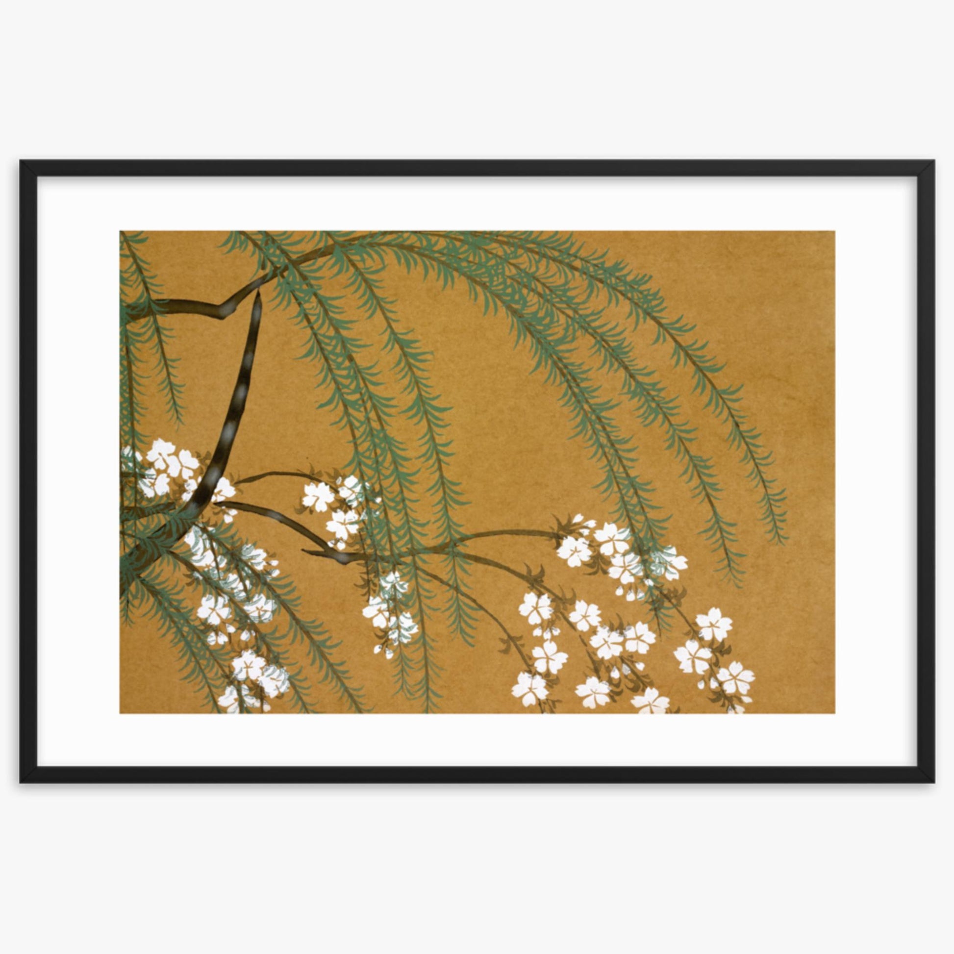 Kamisaka Sekka: Yanagi Sakura, from Momoyo-gusa - 61x91 cm Poster With Black Frame