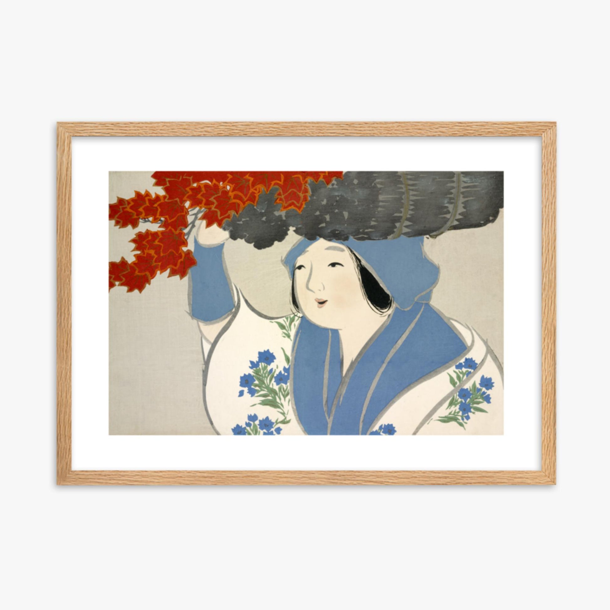 Kamisaka Sekka: Kuroki Uri, from Momoyo-gusa - 50x70 cm Poster With Oak Frame