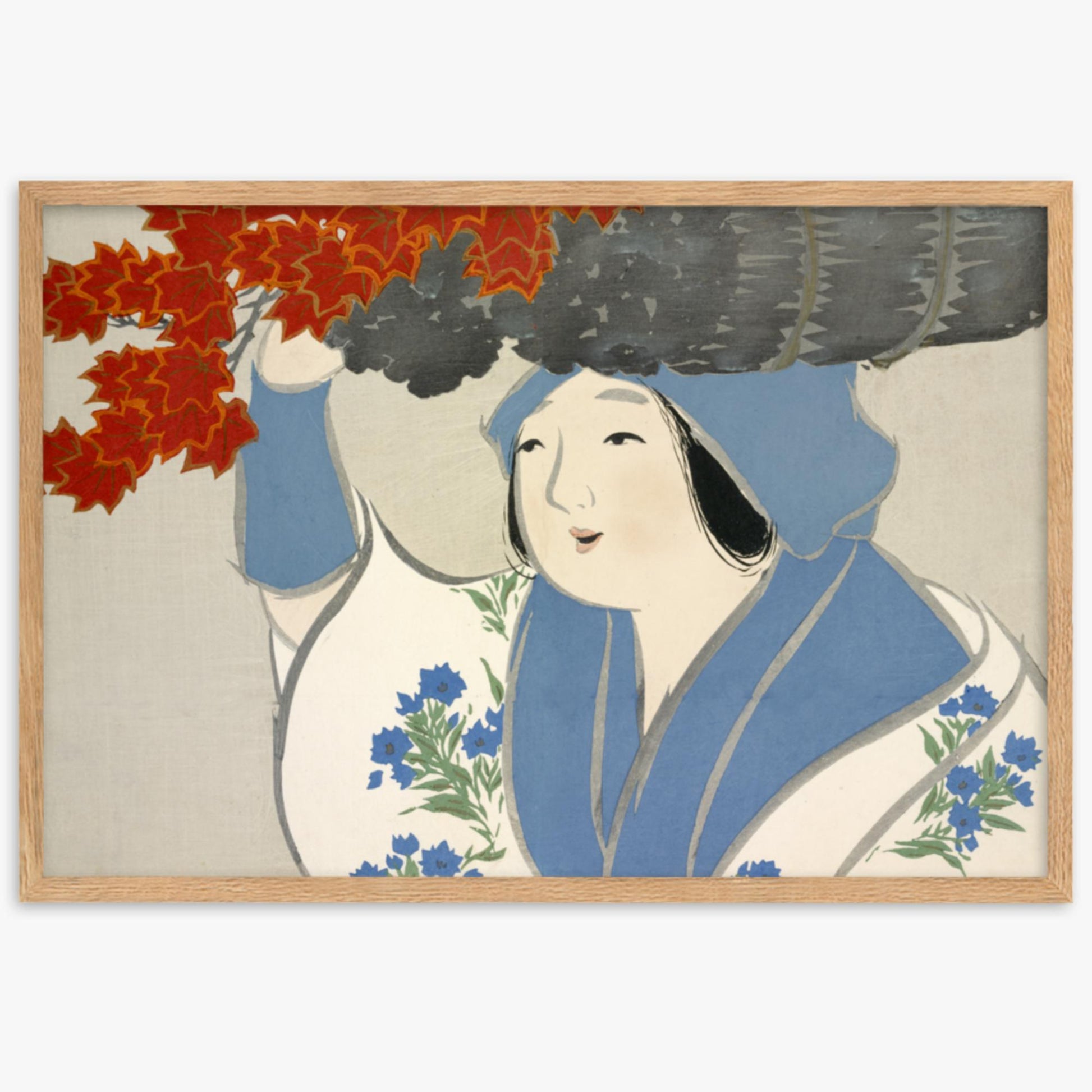 Kamisaka Sekka: Kuroki Uri, from Momoyo-gusa - 61x91 cm Poster With Oak Frame