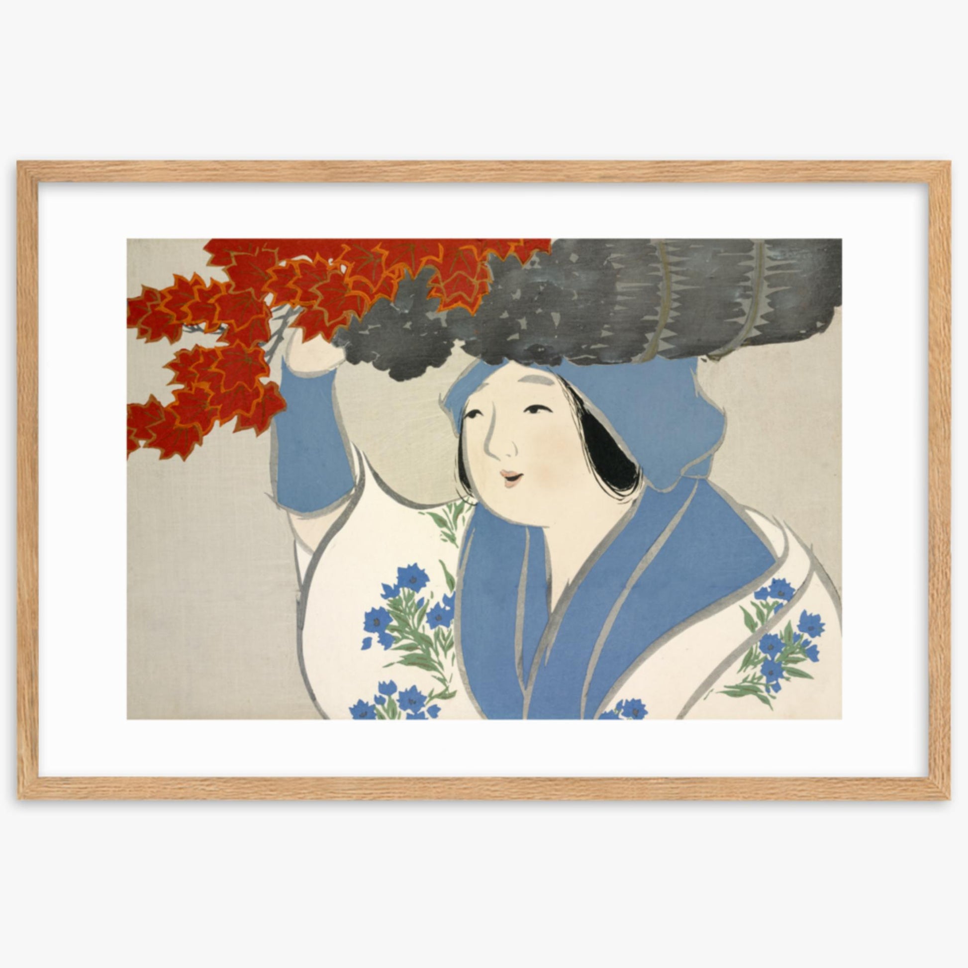 Kamisaka Sekka: Kuroki Uri, from Momoyo-gusa - 61x91 cm Poster With Oak Frame