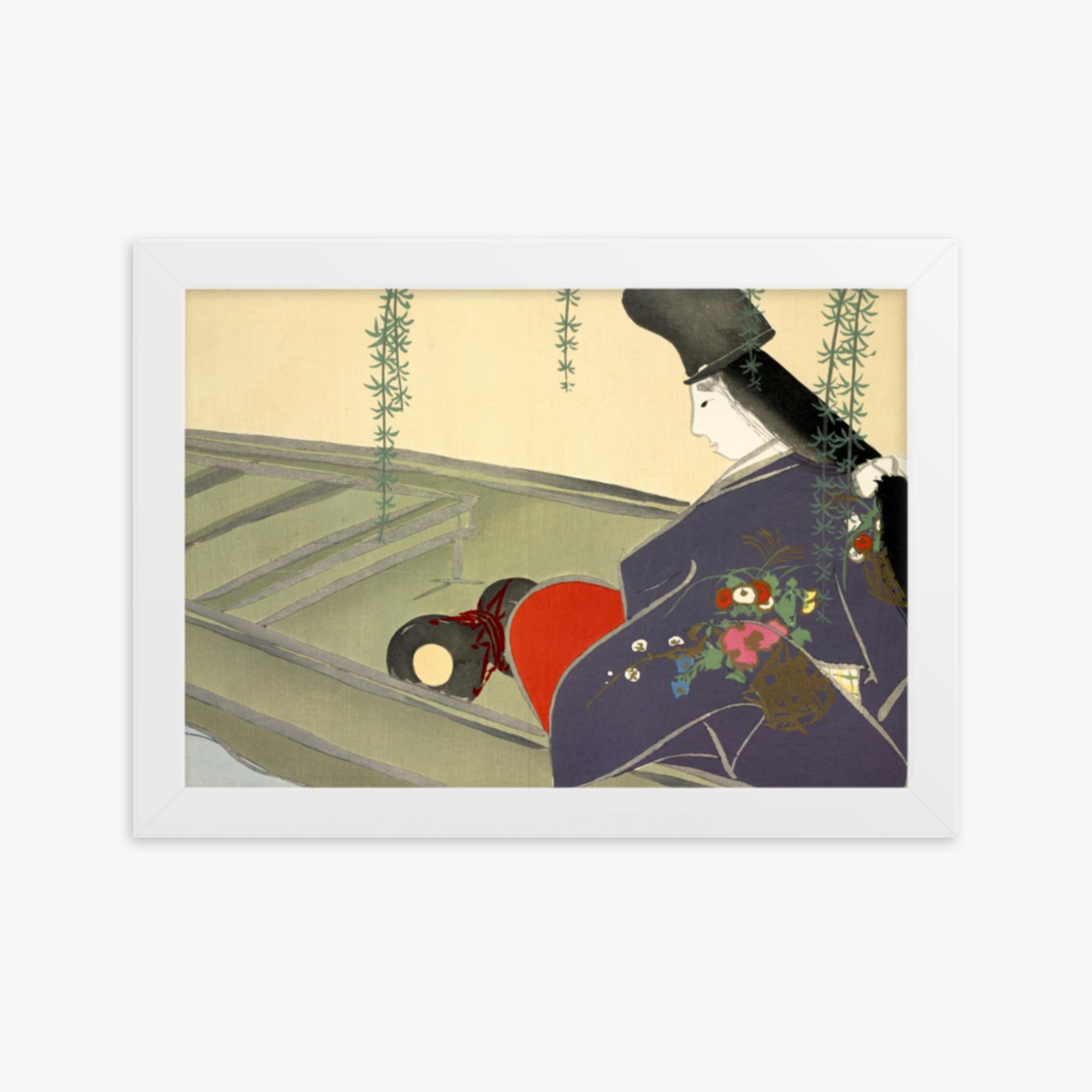 Kamisaka Sekka: Asazuma-bune, from Momoyo-gusa - 21x30 cm Poster With White Frame