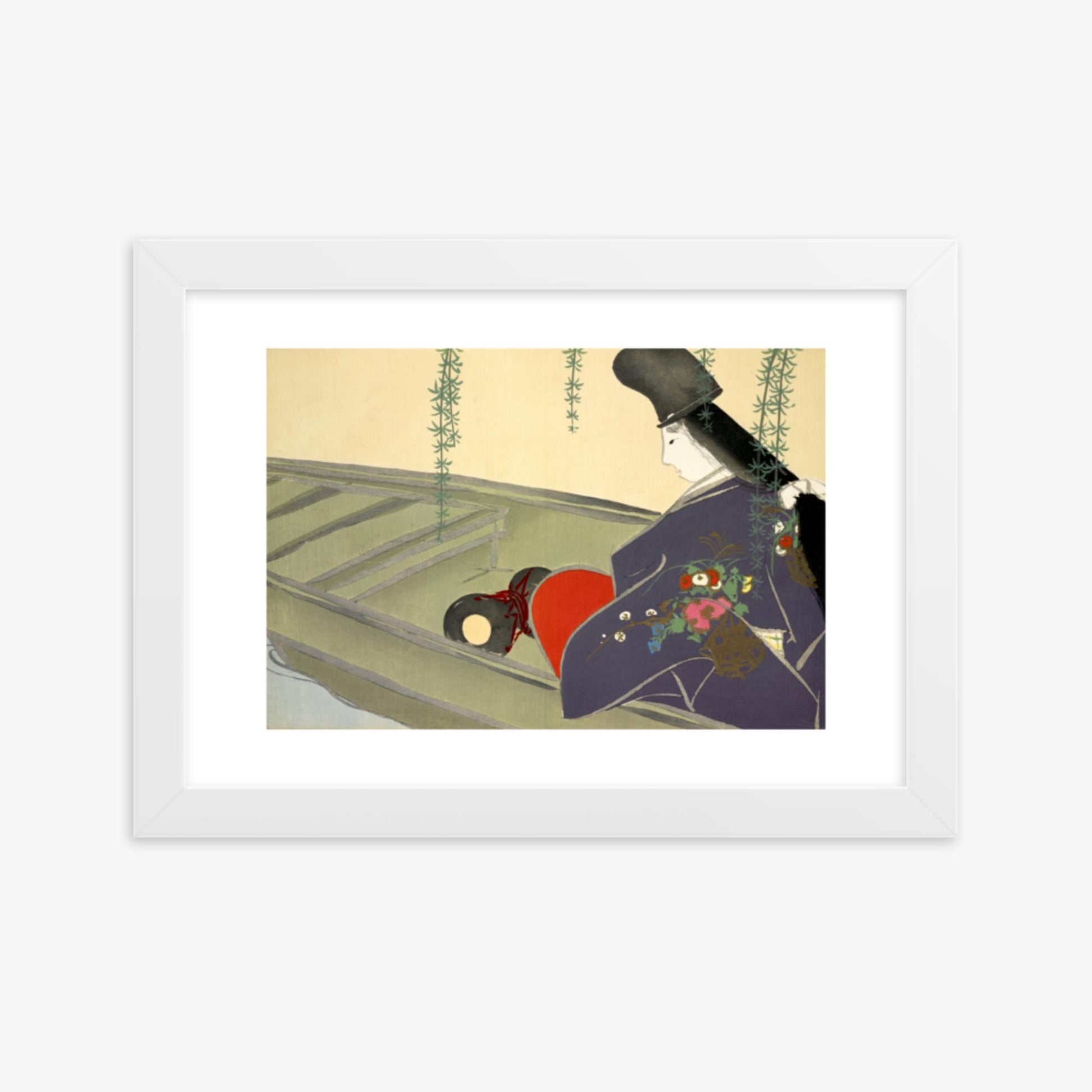 Kamisaka Sekka: Asazuma-bune, from Momoyo-gusa - 21x30 cm Poster With White Frame