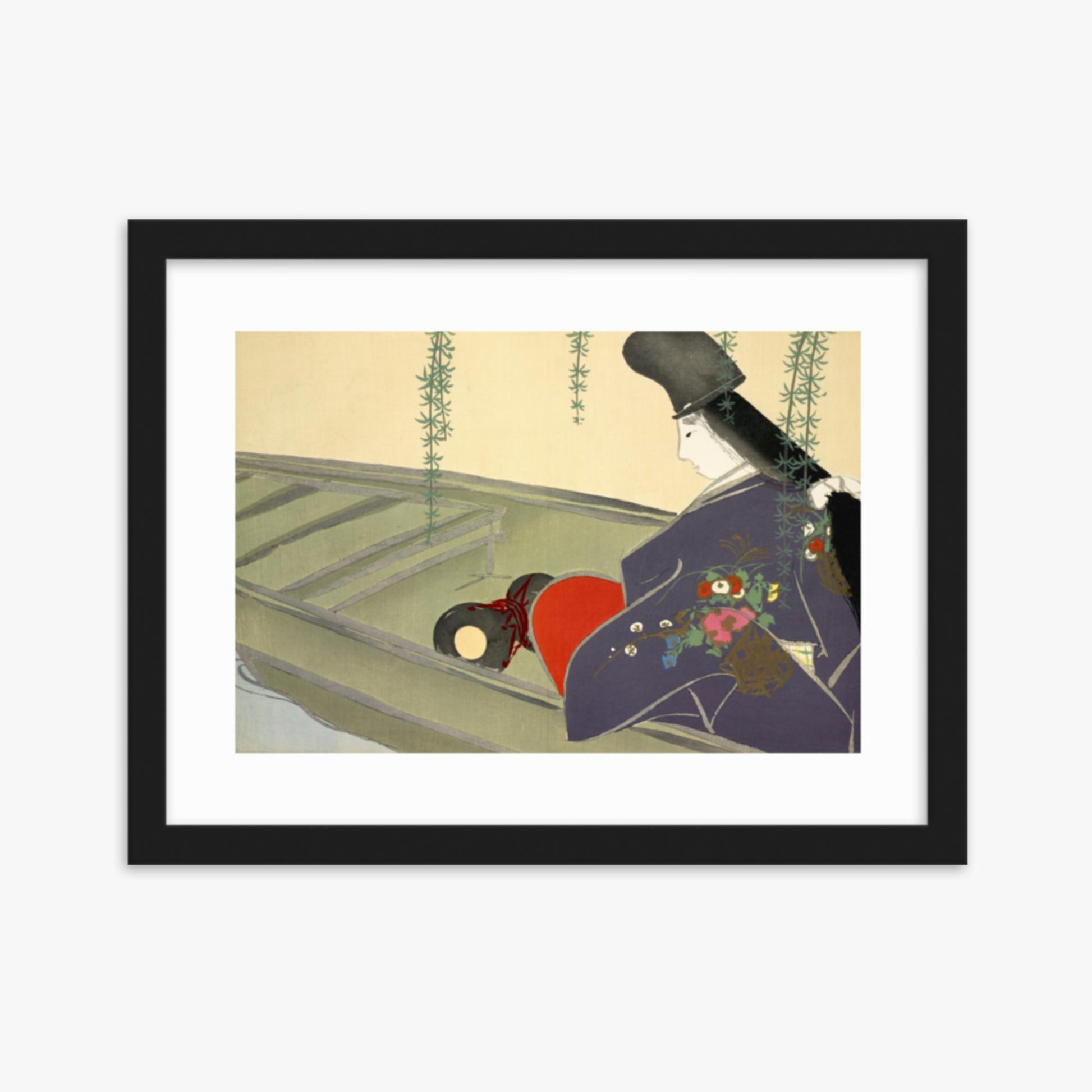 Kamisaka Sekka: Asazuma-bune, from Momoyo-gusa - 30x40 cm Poster With Black Frame