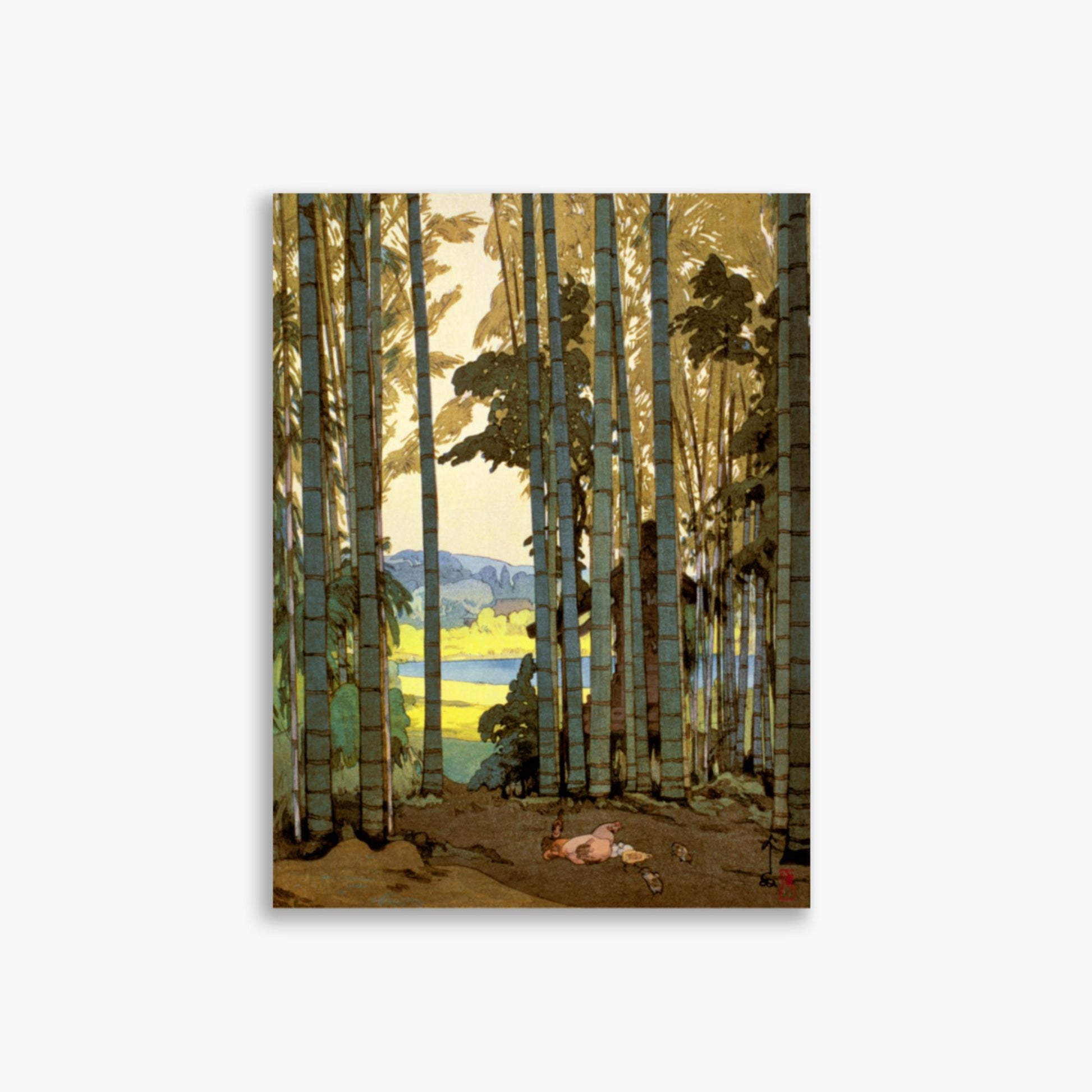 Hiroshi Yoshida: Hens in the bamboo wood - 30x40 cm Poster