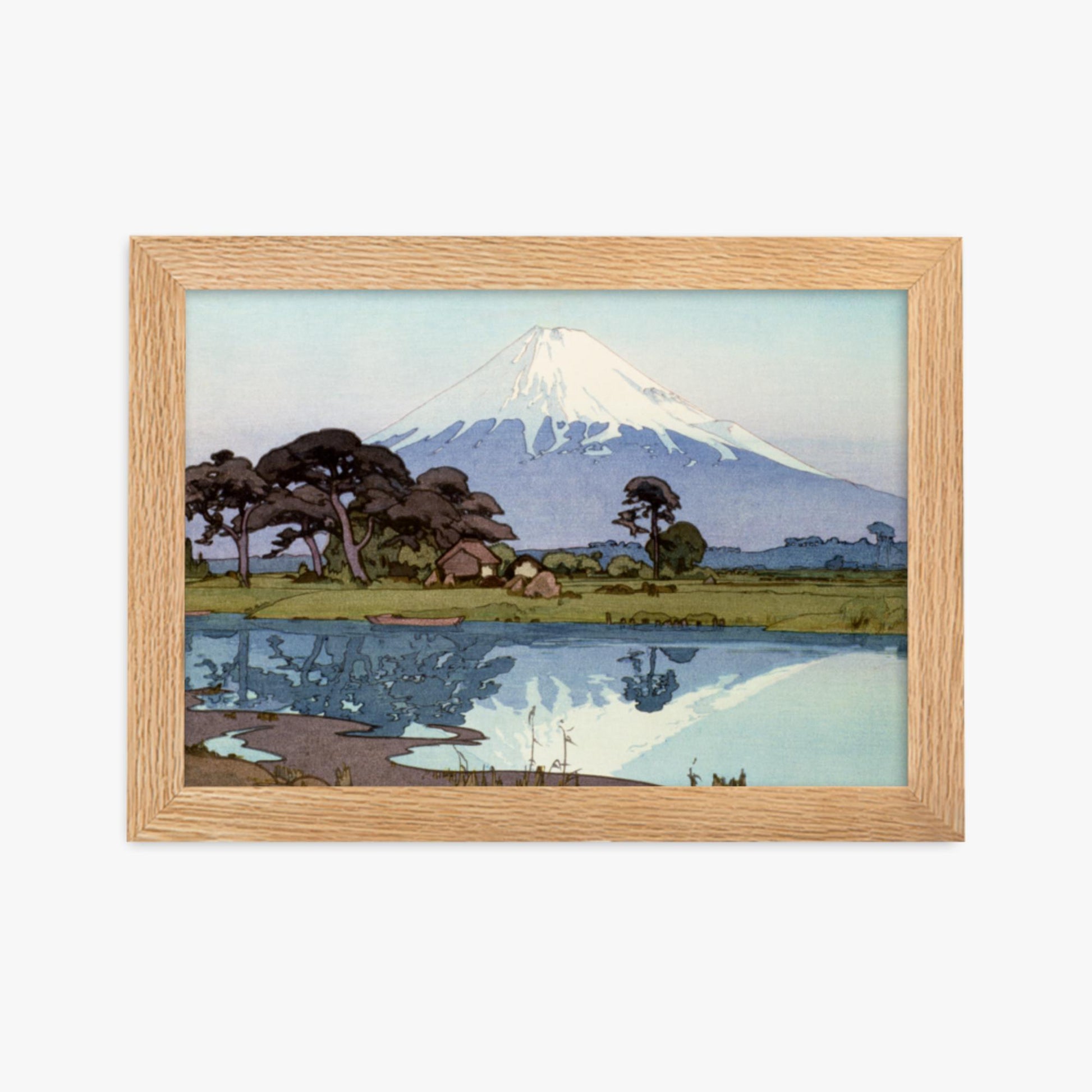 Hiroshi Yoshida: The lake at Suzakawa - 21x30 cm Poster With Oak Frame