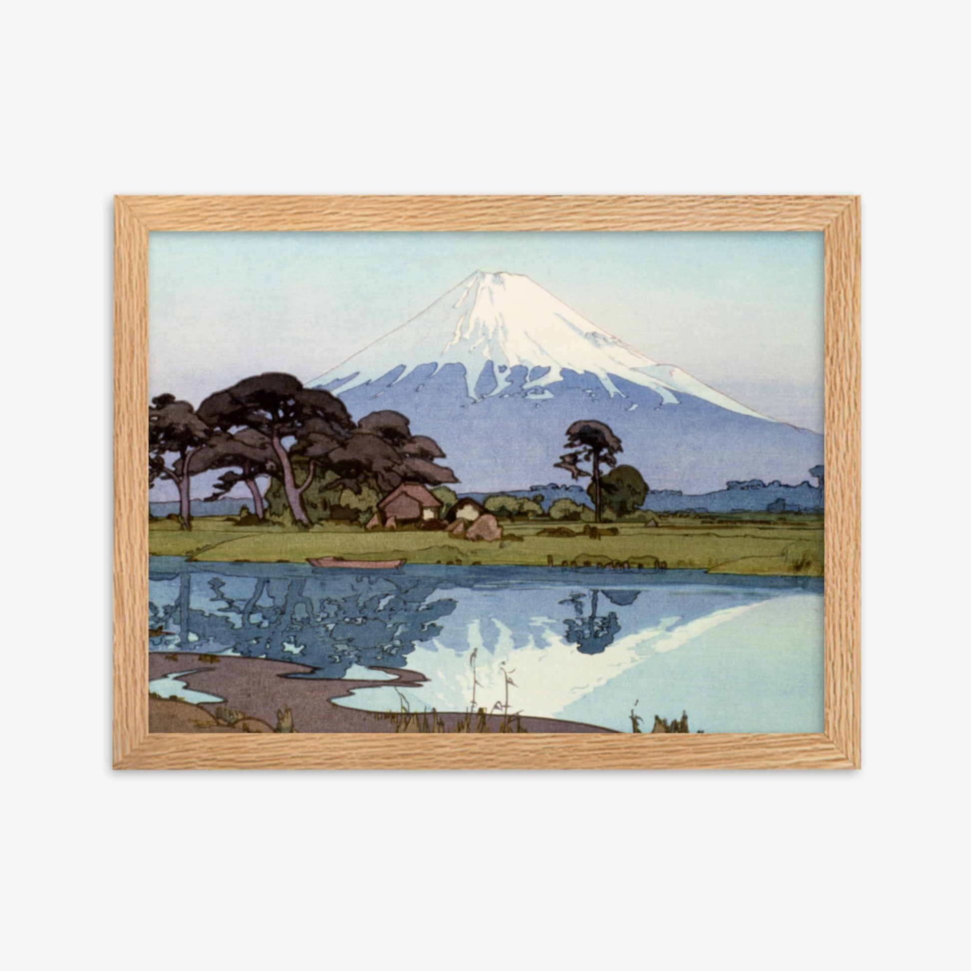 Hiroshi Yoshida: The lake at Suzakawa - 30x40 cm Poster With Oak Frame