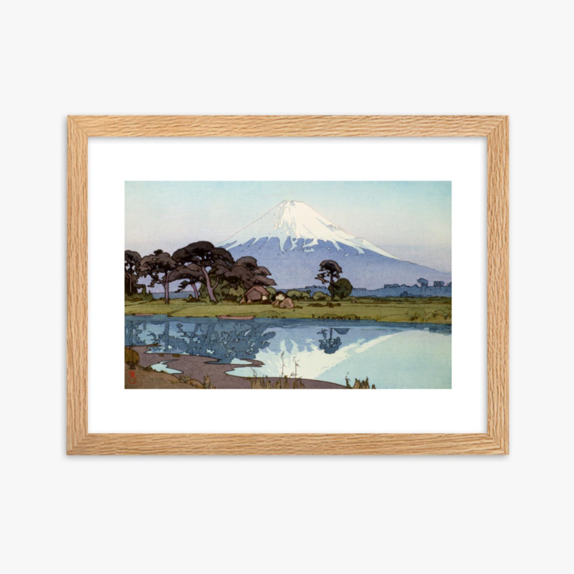 Hiroshi Yoshida: The lake at Suzakawa - 30x40 cm Poster With Oak Frame