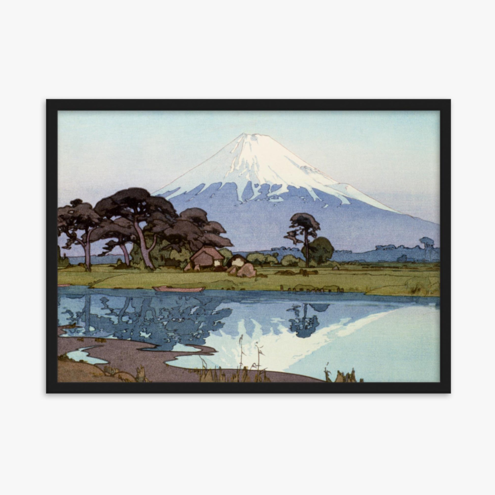 Hiroshi Yoshida: The lake at Suzakawa - 50x70 cm Poster With Black Frame